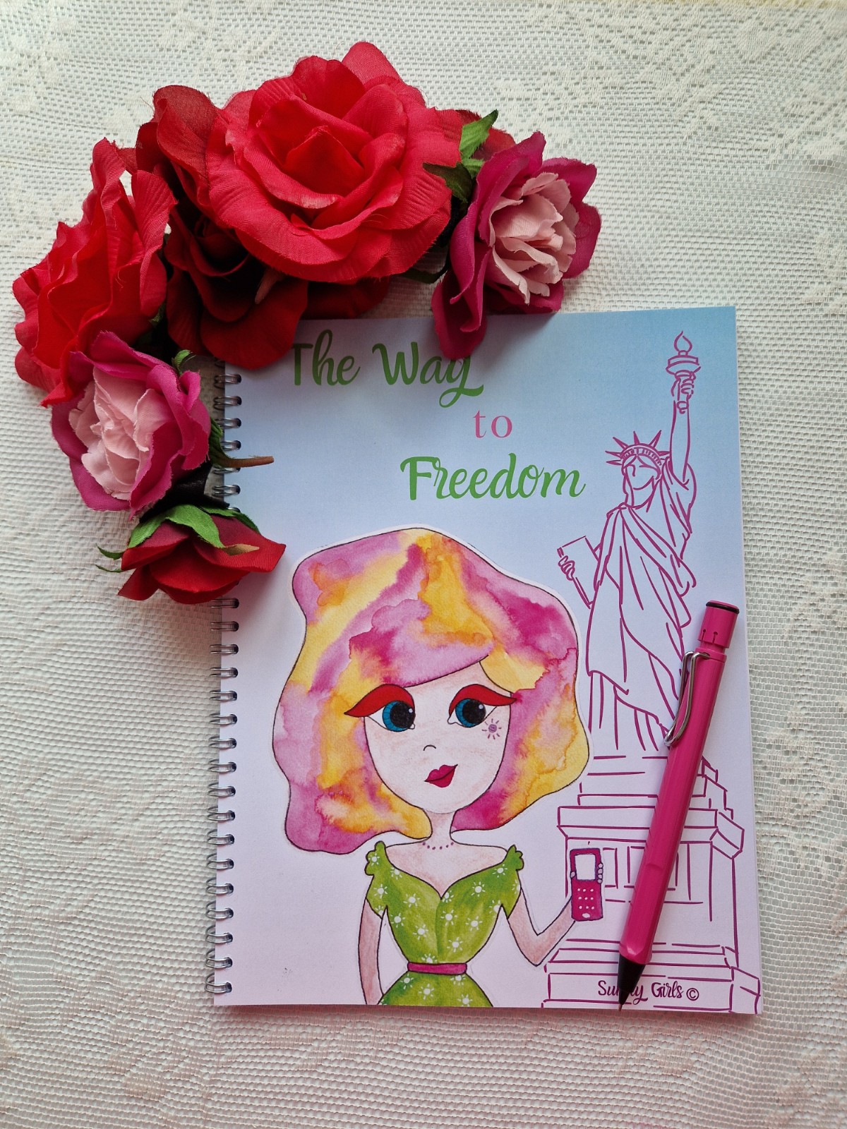 Datumloze Agenda/ Planner 19*25 cm ringband; The way to freedom in New York, jouw pad, jouw regels - 71777.jpeg Datumloze Agenda/ Planner 19*25 cm ringband; The way to freedom in New York, jouw pad, jouw regels