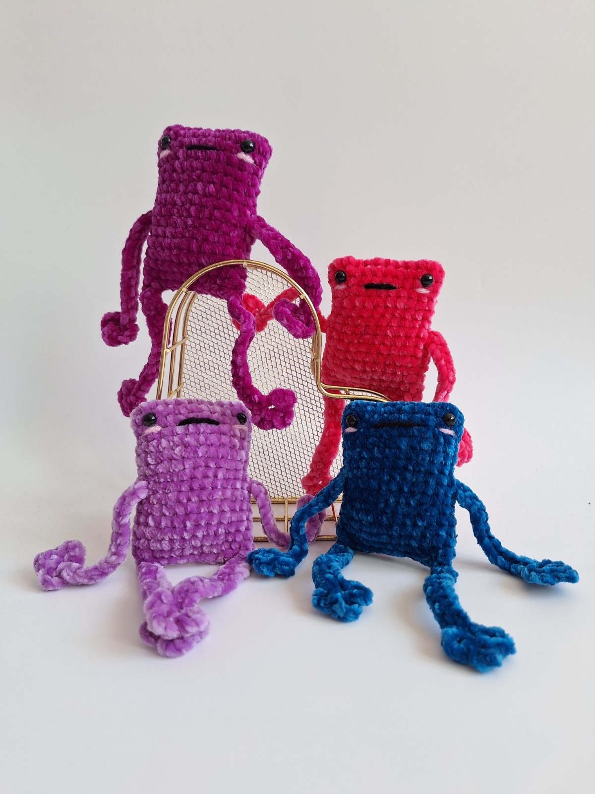 Gehaakte knuffel 'Petrol kikker'