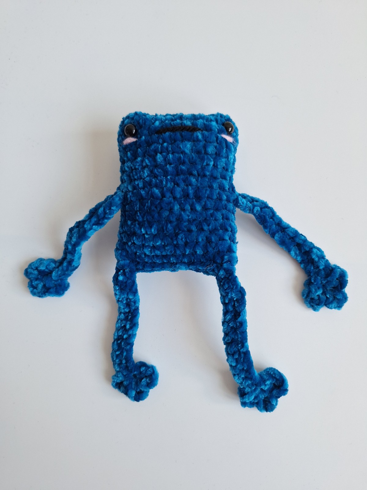 Gehaakte knuffel 'Petrol kikker'