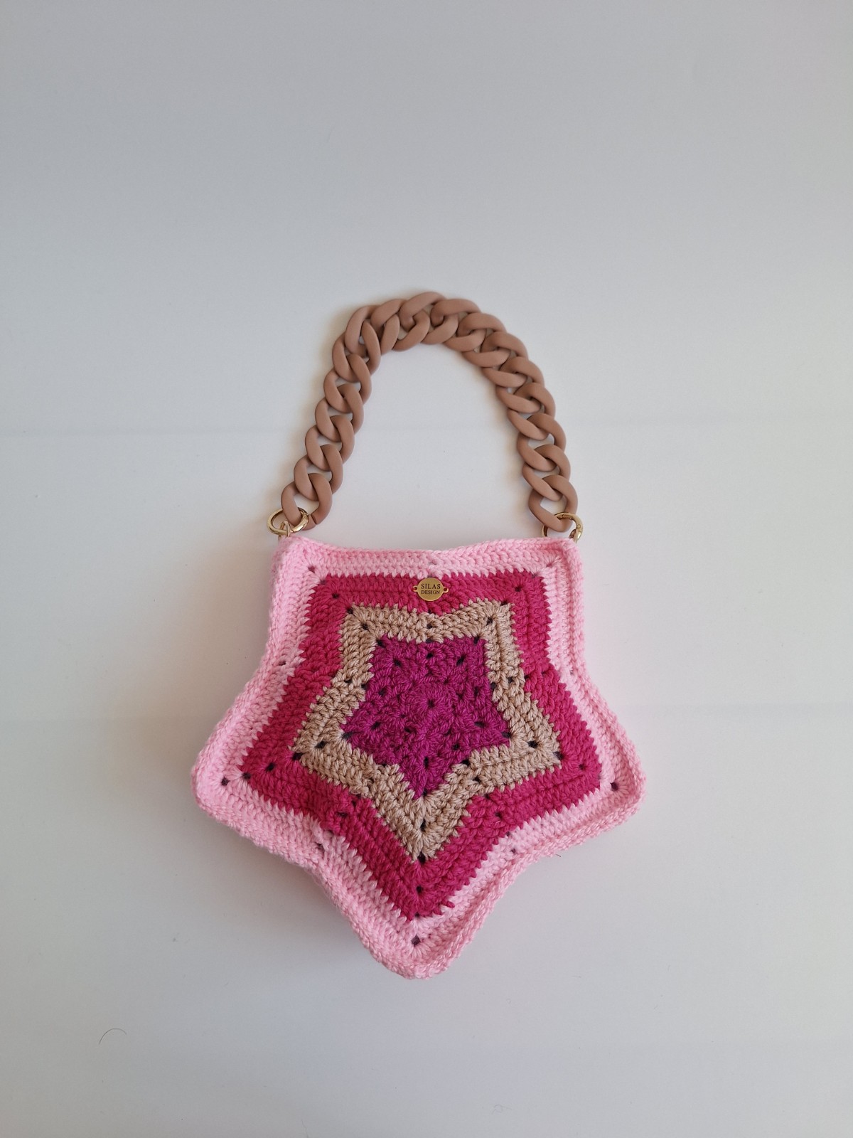 Gehaakte tas 'Roze ster'