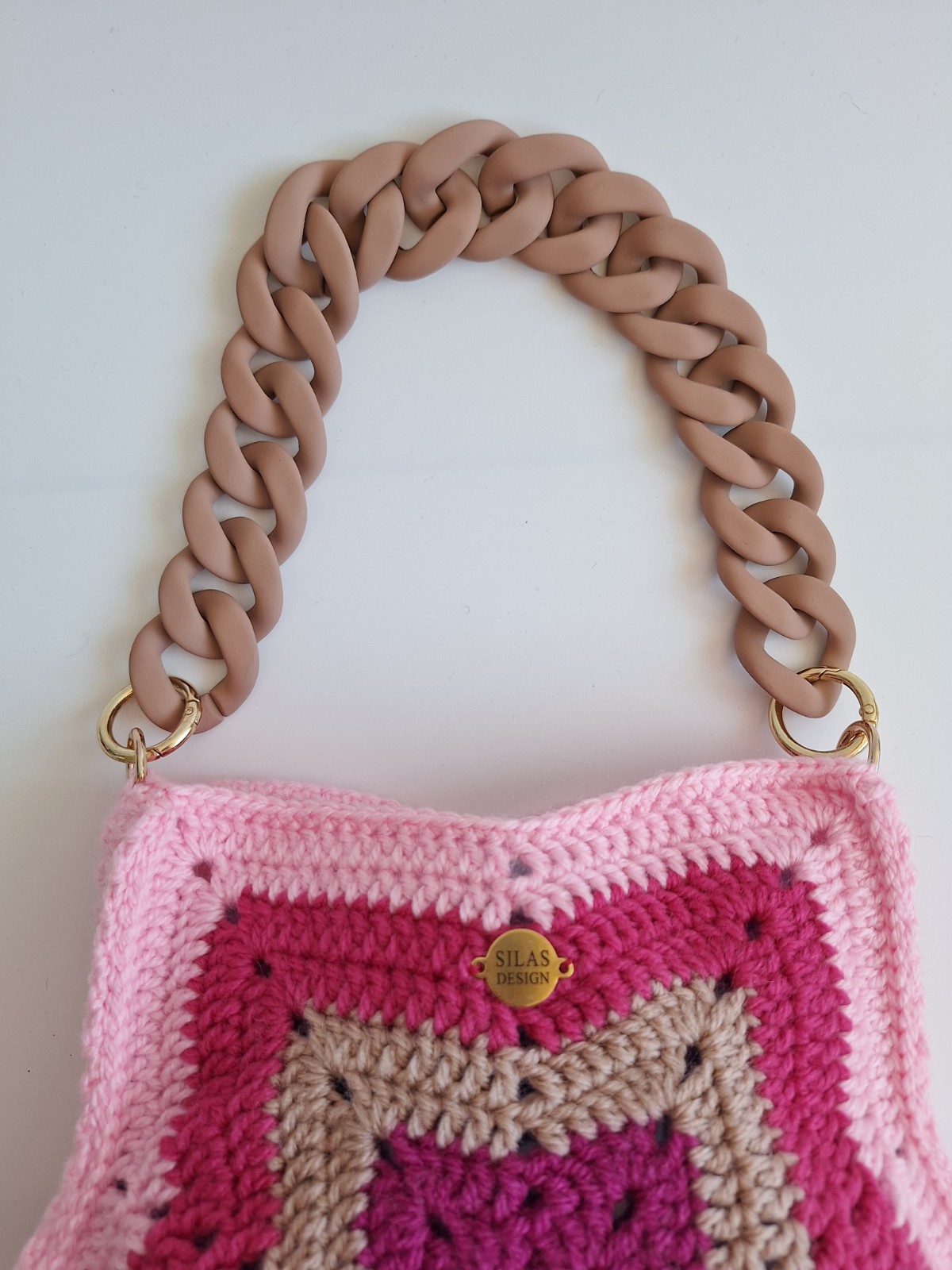 Gehaakte tas 'Roze ster'