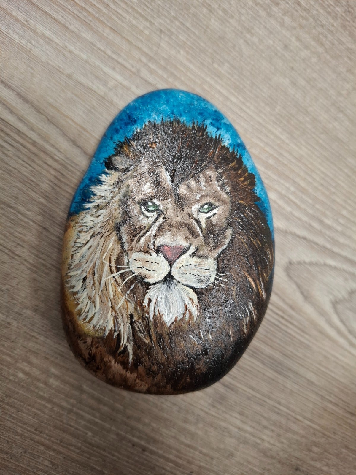 Koning van de jungle, the leeuw geschilderd op natuur steen - 69596.jpeg Koning van de jungle, the leeuw geschilderd op natuur steen