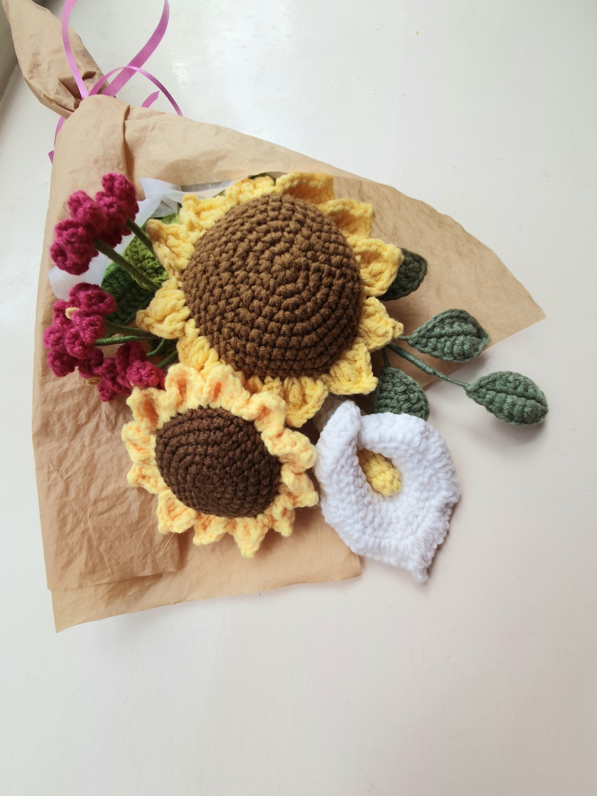 gehaakte bloemen boeket