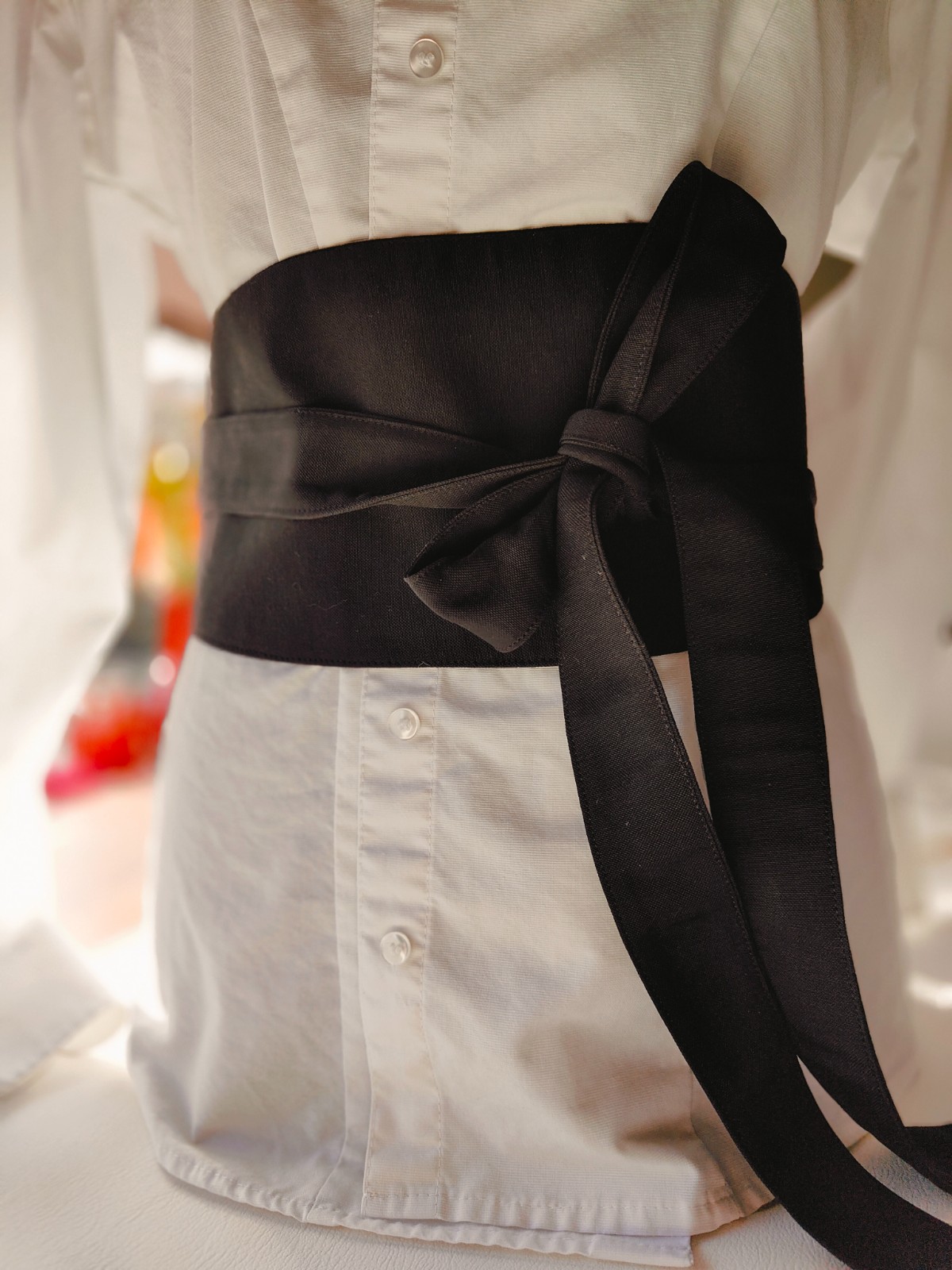 zwarte textile riem, brede zwarte taille korset