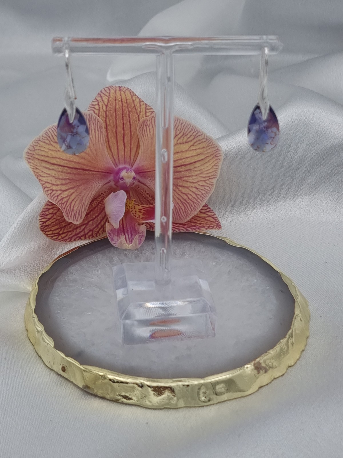 925 zilveren oorbellen met kristallen hanger - paars patina - 75173.jpeg 925 zilveren oorbellen met kristallen hanger - paars patina