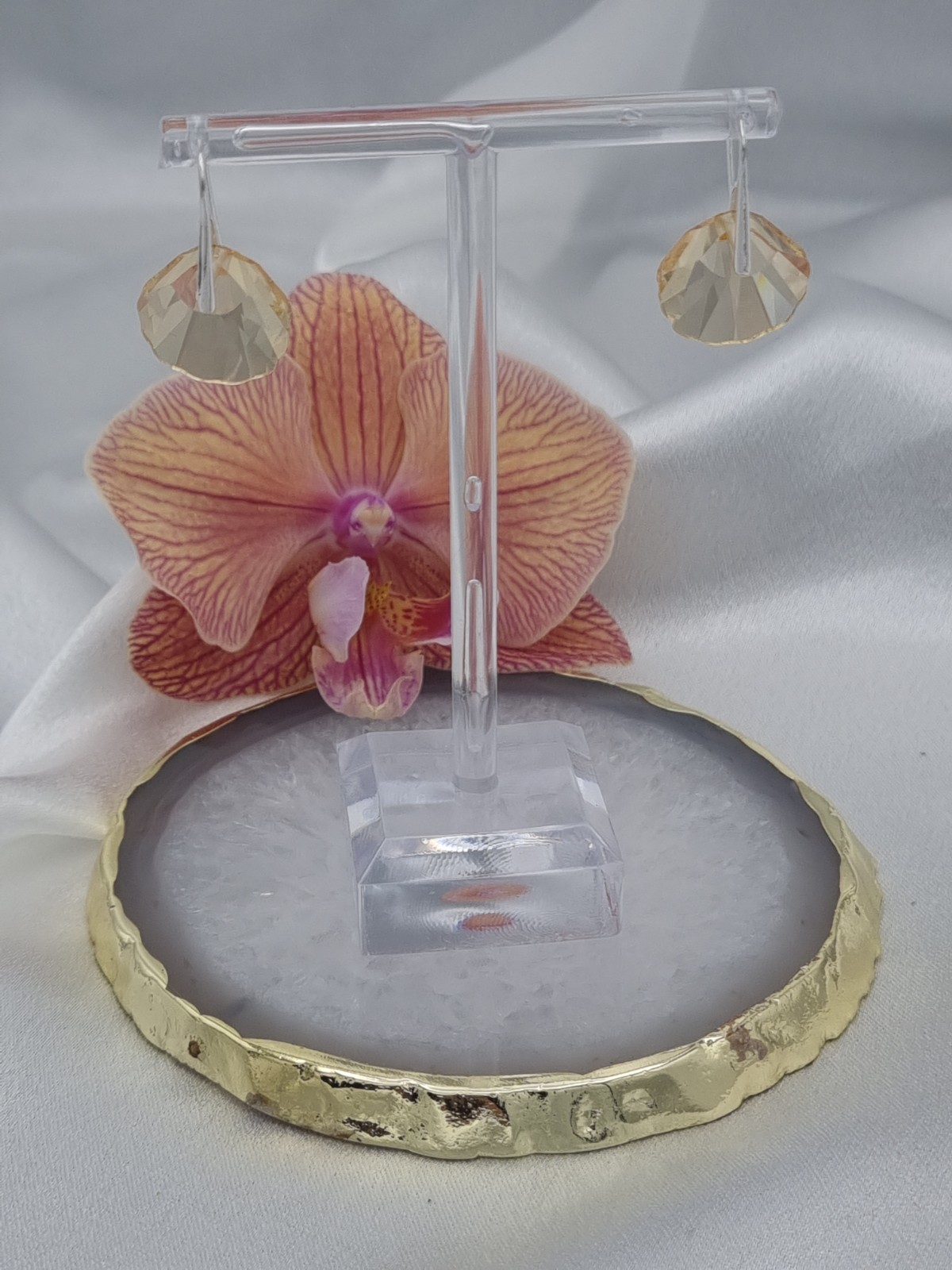 925 zilveren oorbellen met kristallen schelp - zacht geel - 75161.jpeg 925 zilveren oorbellen met kristallen schelp - zacht geel