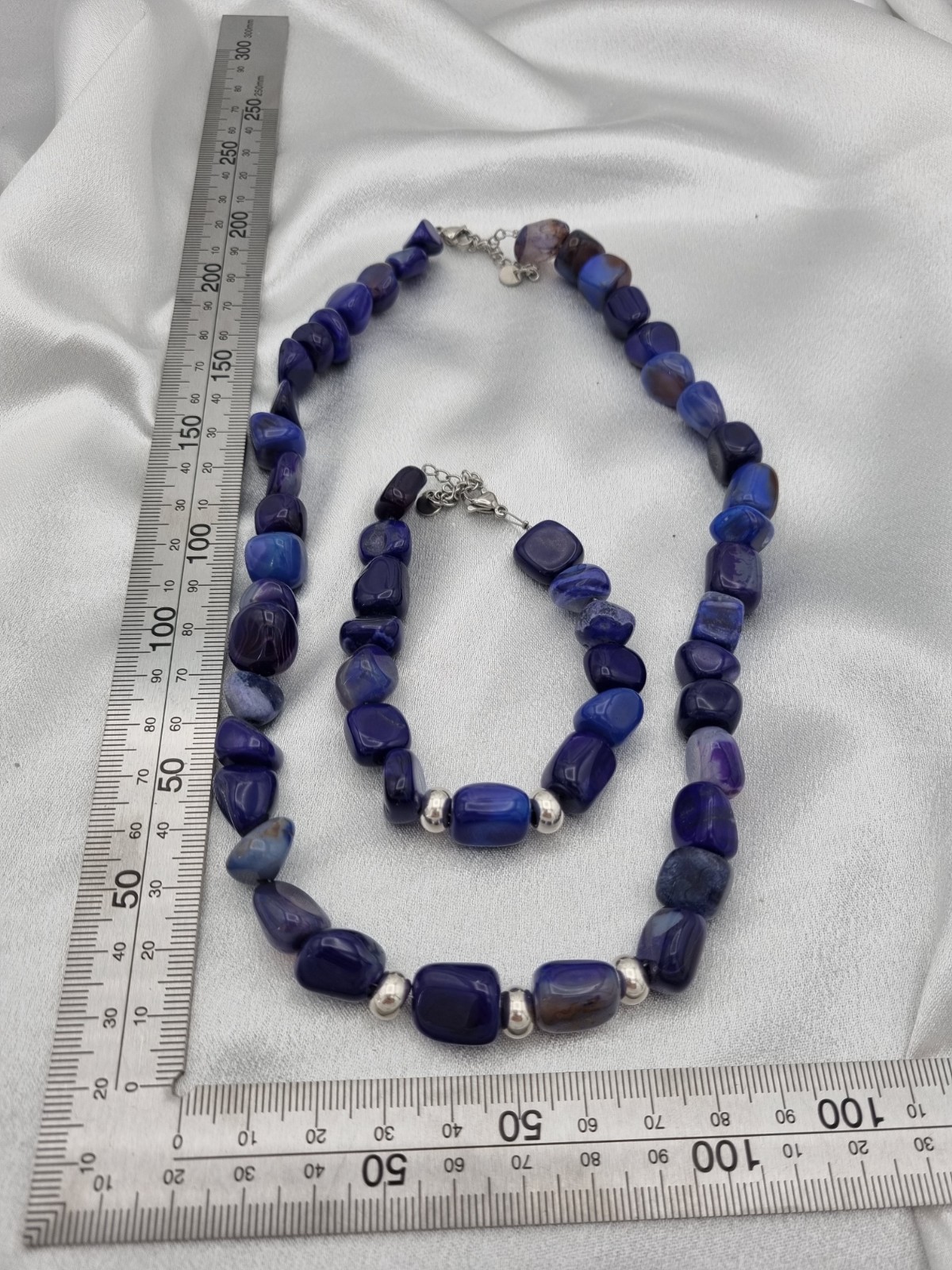 Handgemaakte sieraden set natuursteen - blauw - 75298.jpeg Handgemaakte sieraden set natuursteen - blauw
