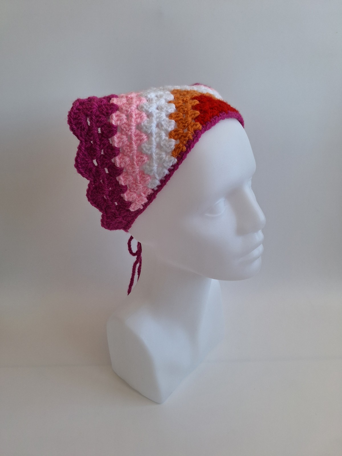 Gehaakte bandana 'Lesbische vlag'