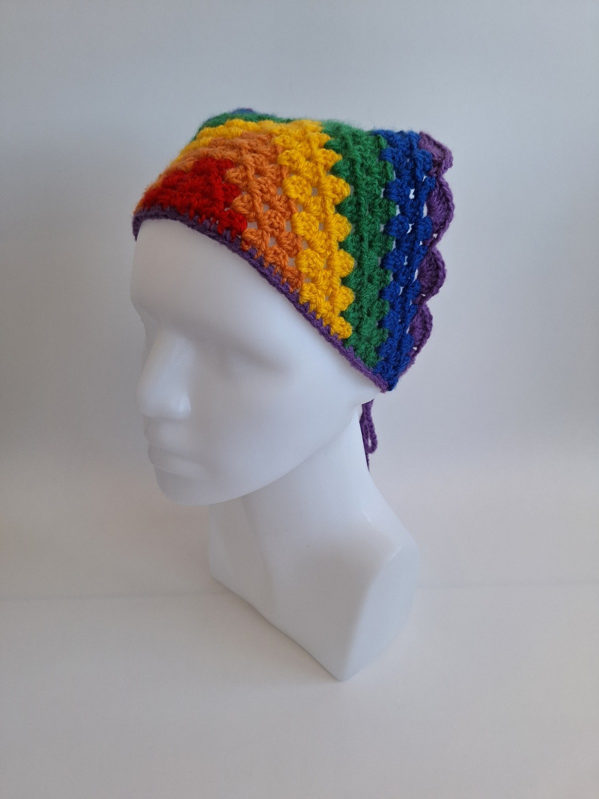 Gehaakte bandana 'Pride regenboog vlag'