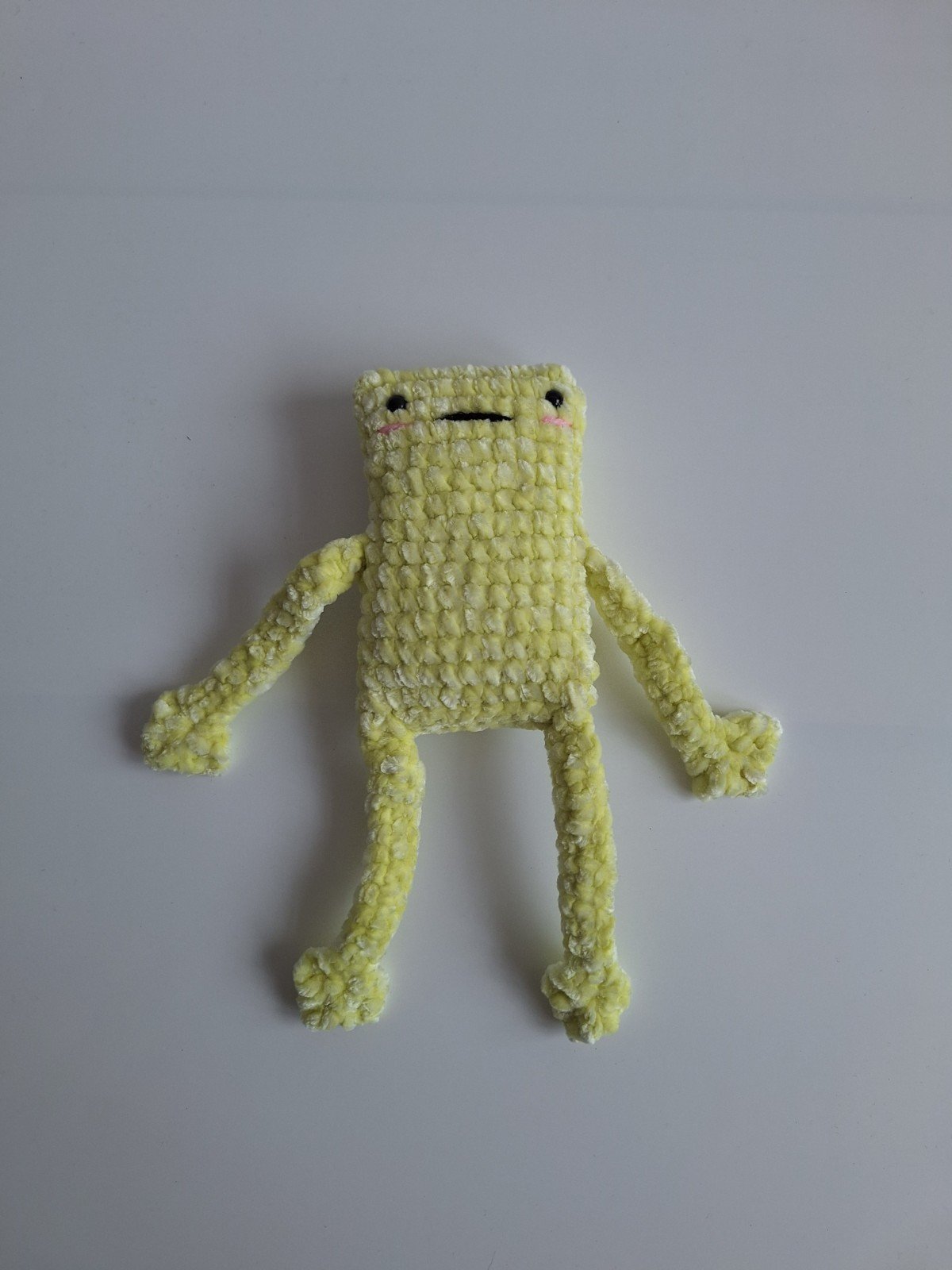 Gehaakte knuffel 'Gele kikker'