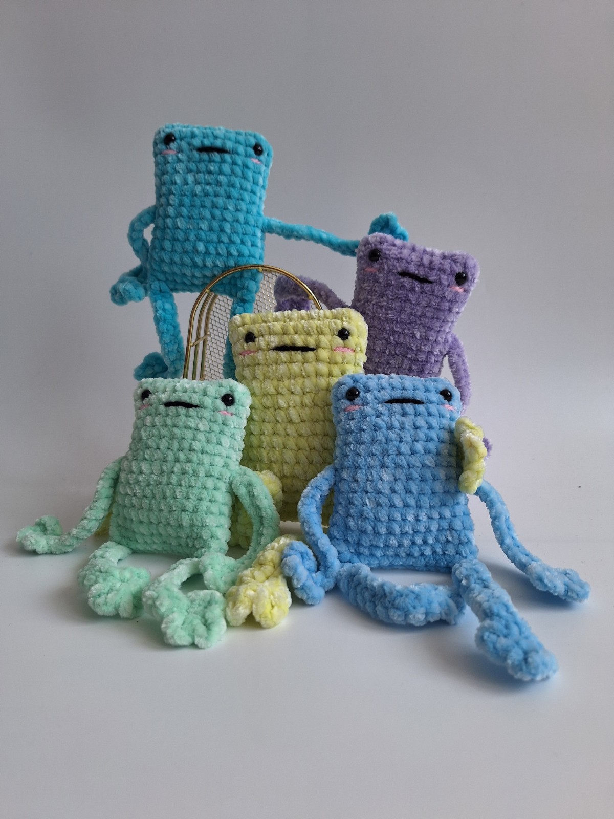 Gehaakte knuffel 'Gele kikker'