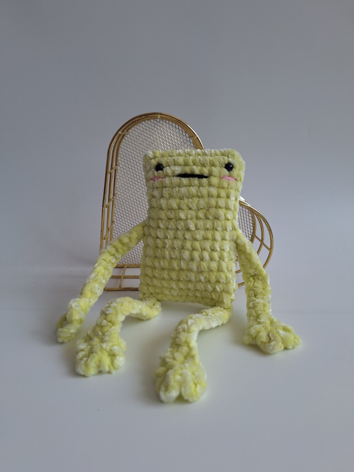 Gehaakte knuffel 'Gele kikker'