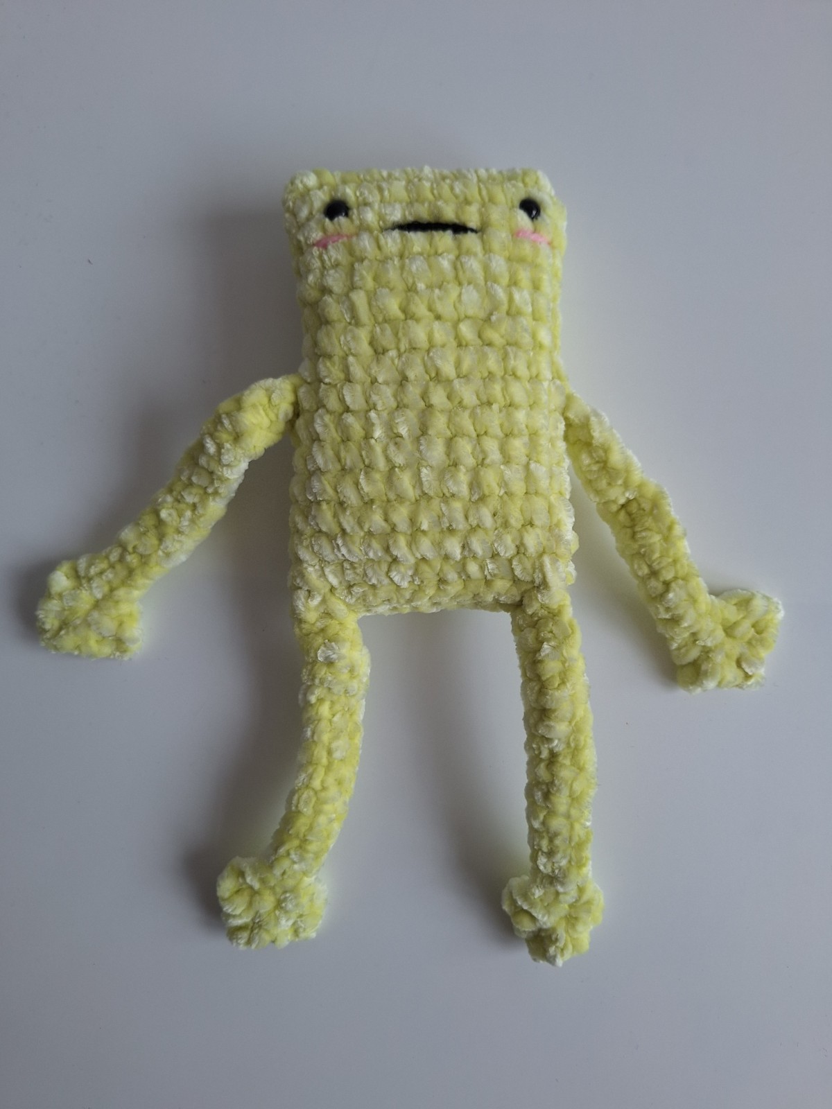 Gehaakte knuffel 'Gele kikker'