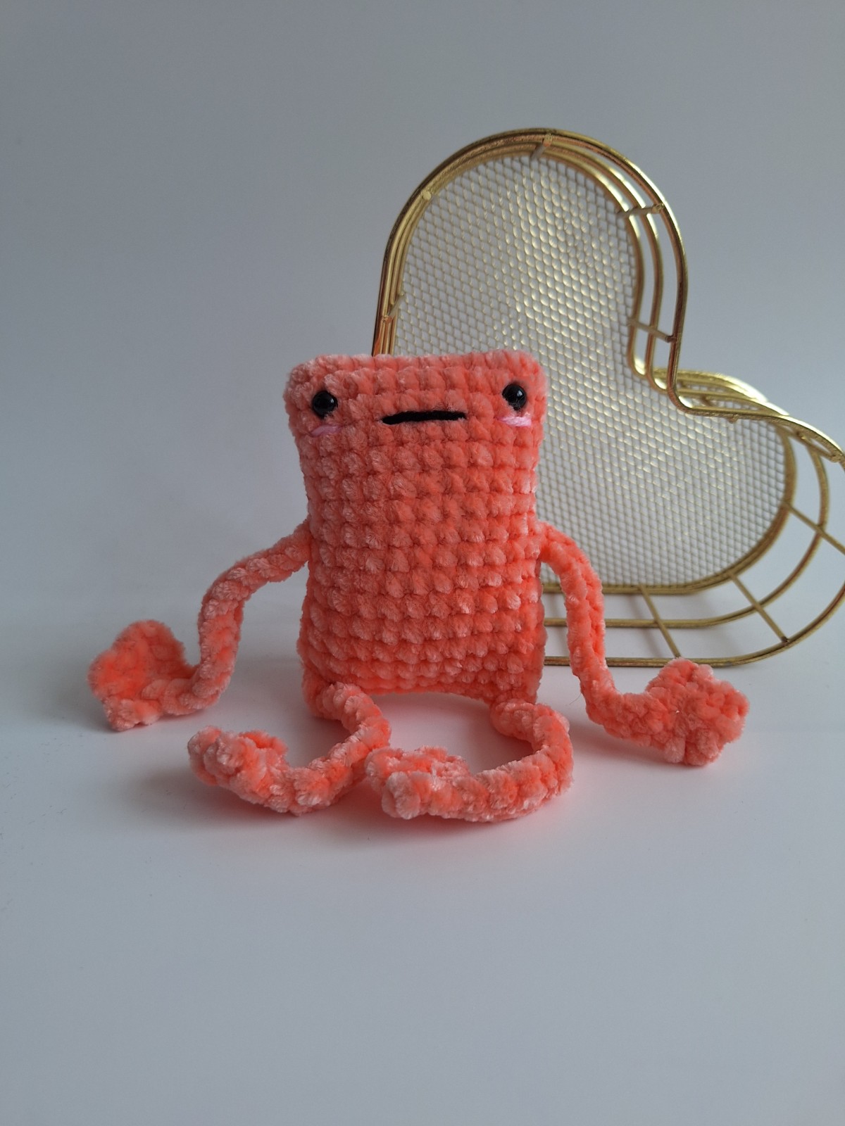 Gehaakte knuffel 'Perzik kikker'