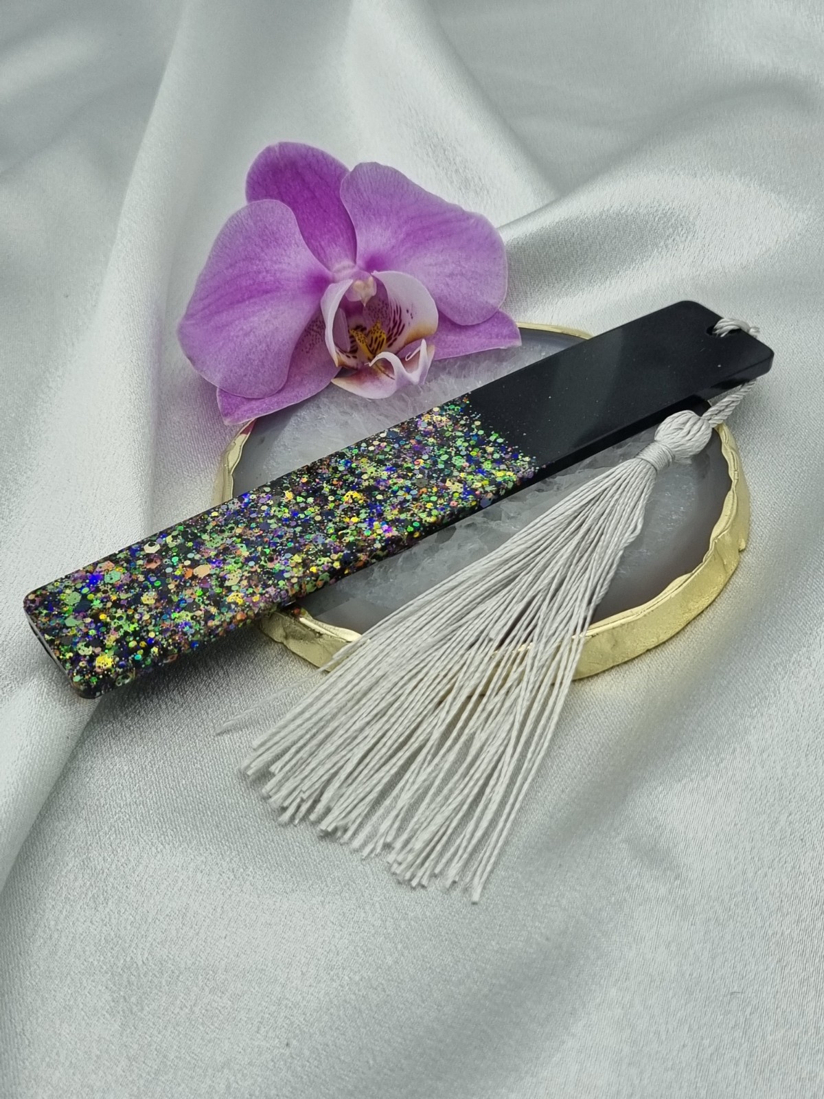 Boekenlegger ´glitter´ zwart