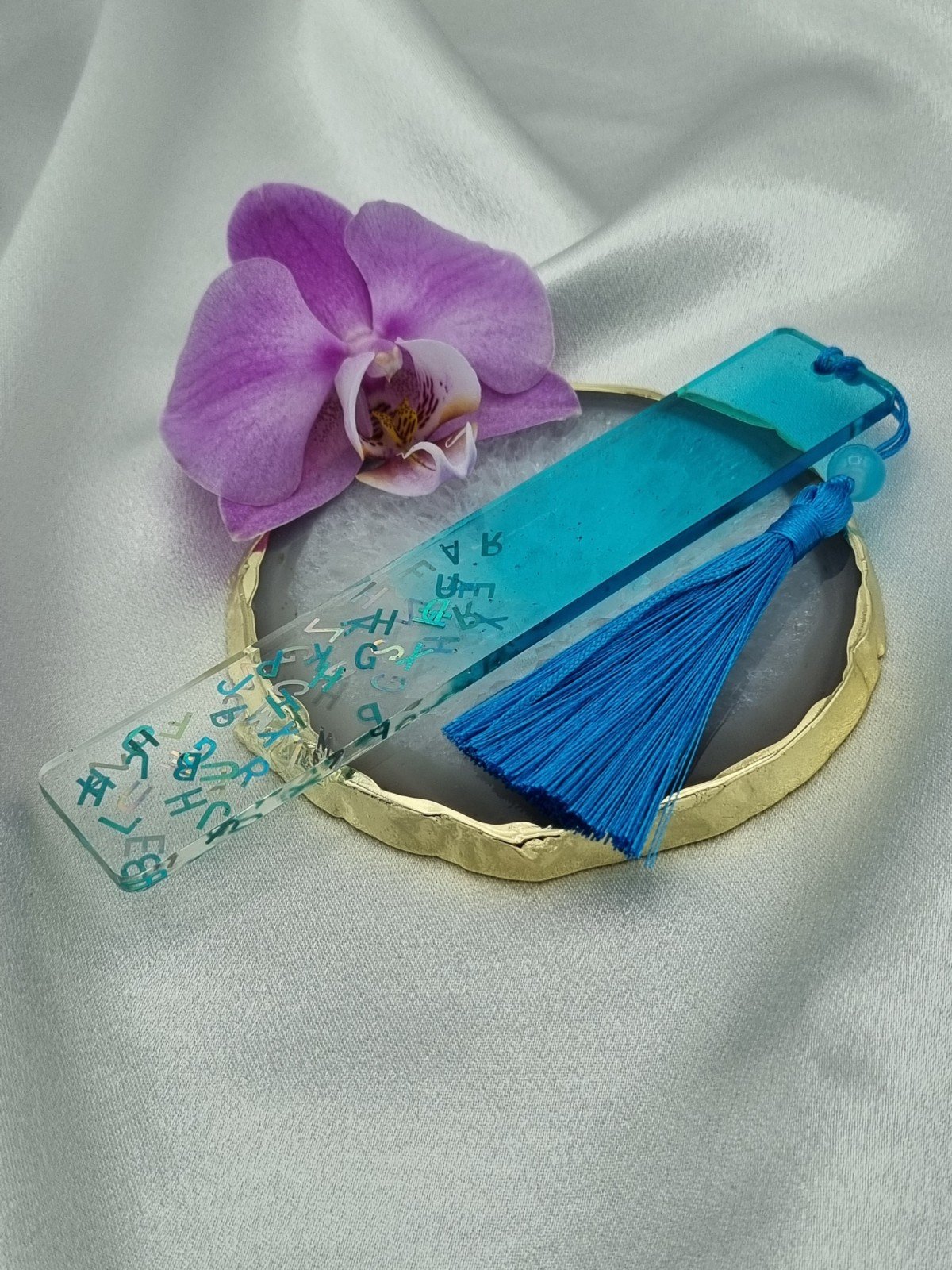 Boekenlegger ´letters´ blauw