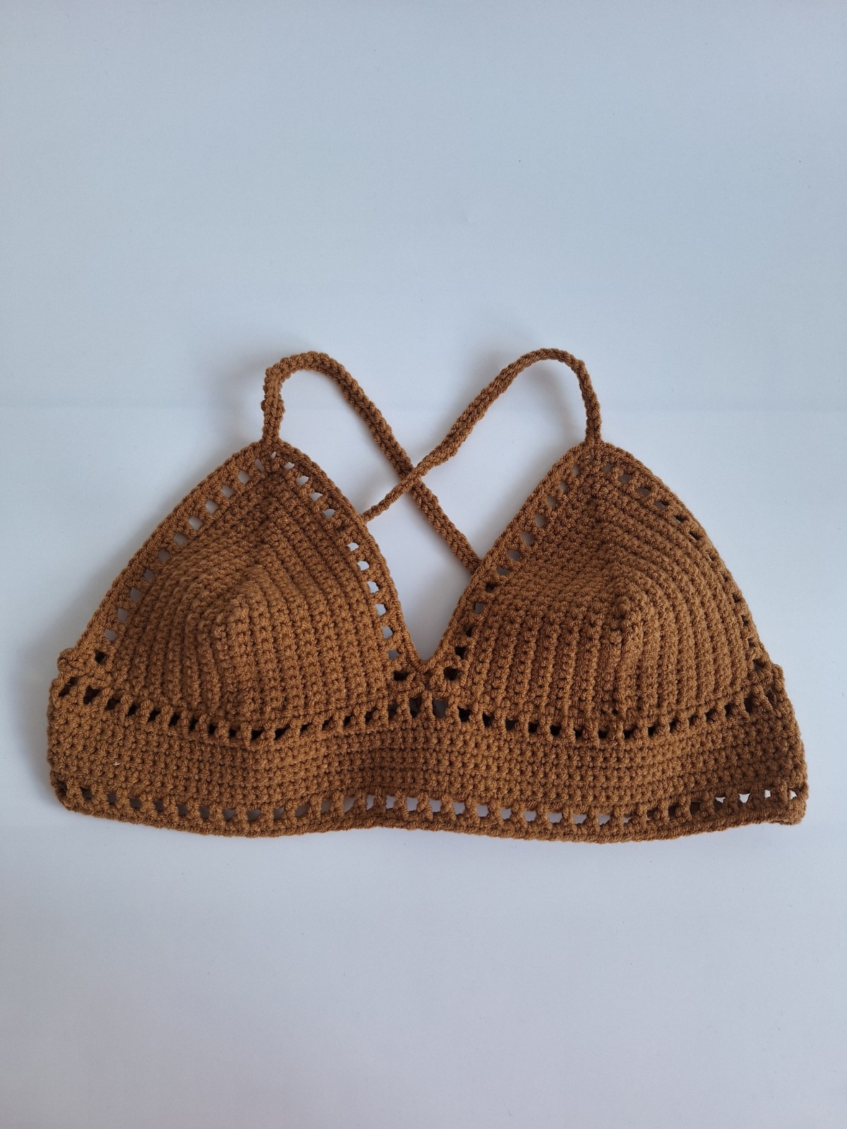 Gehaakt topje 'Boho top caramel'