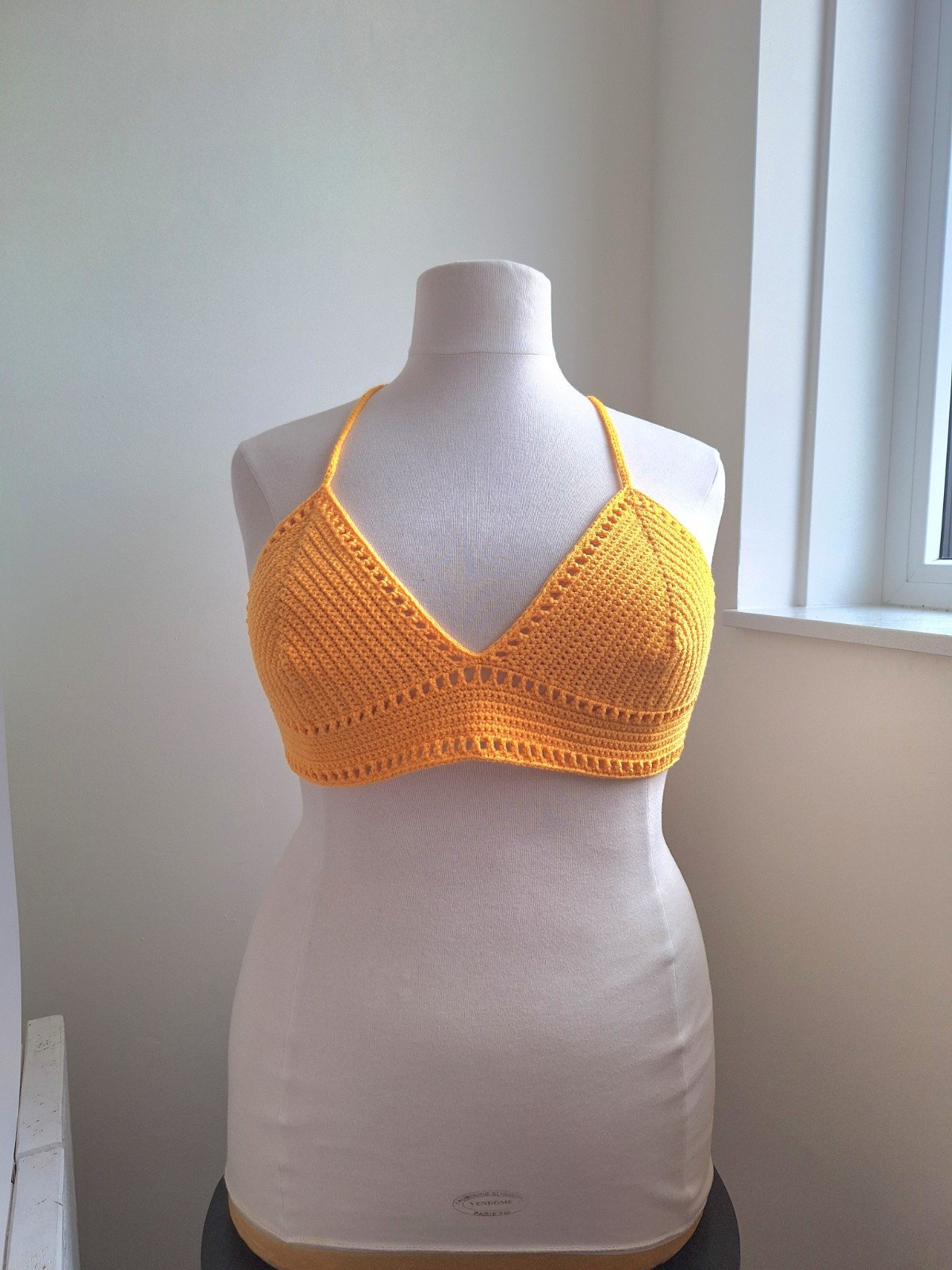 Gehaakt topje 'Boho top geel' - 83391 Gehaakt topje 'Boho top geel'