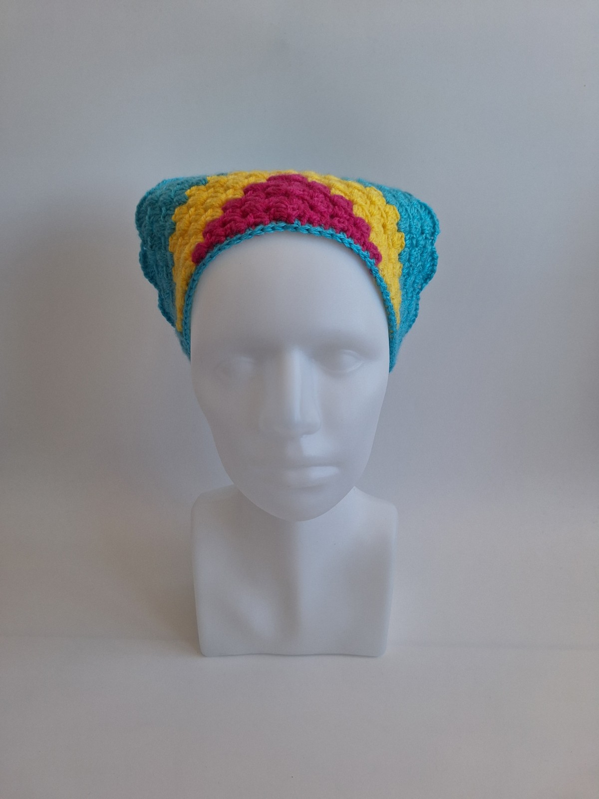 Gehaakte bandana 'Panseksuele vlag' - 82278 Gehaakte bandana 'Panseksuele vlag'