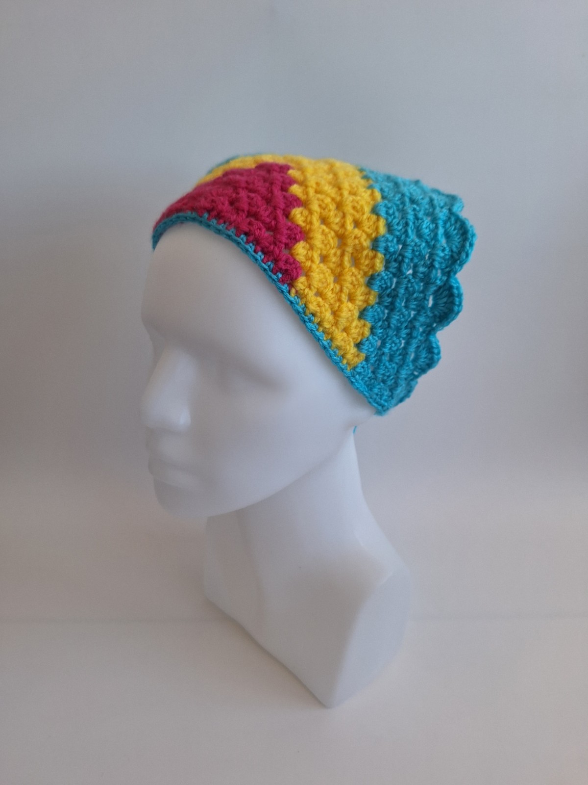 Gehaakte bandana 'Panseksuele vlag' - 82279 Gehaakte bandana 'Panseksuele vlag'