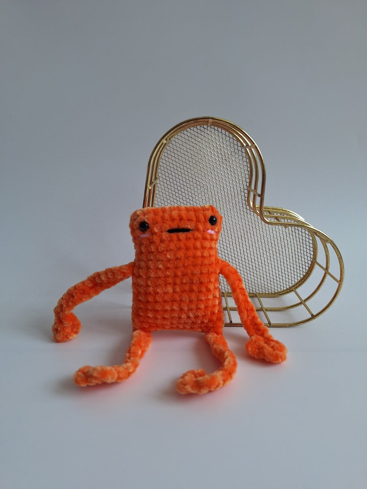 Gehaakte knuffel 'Oranje kikker'