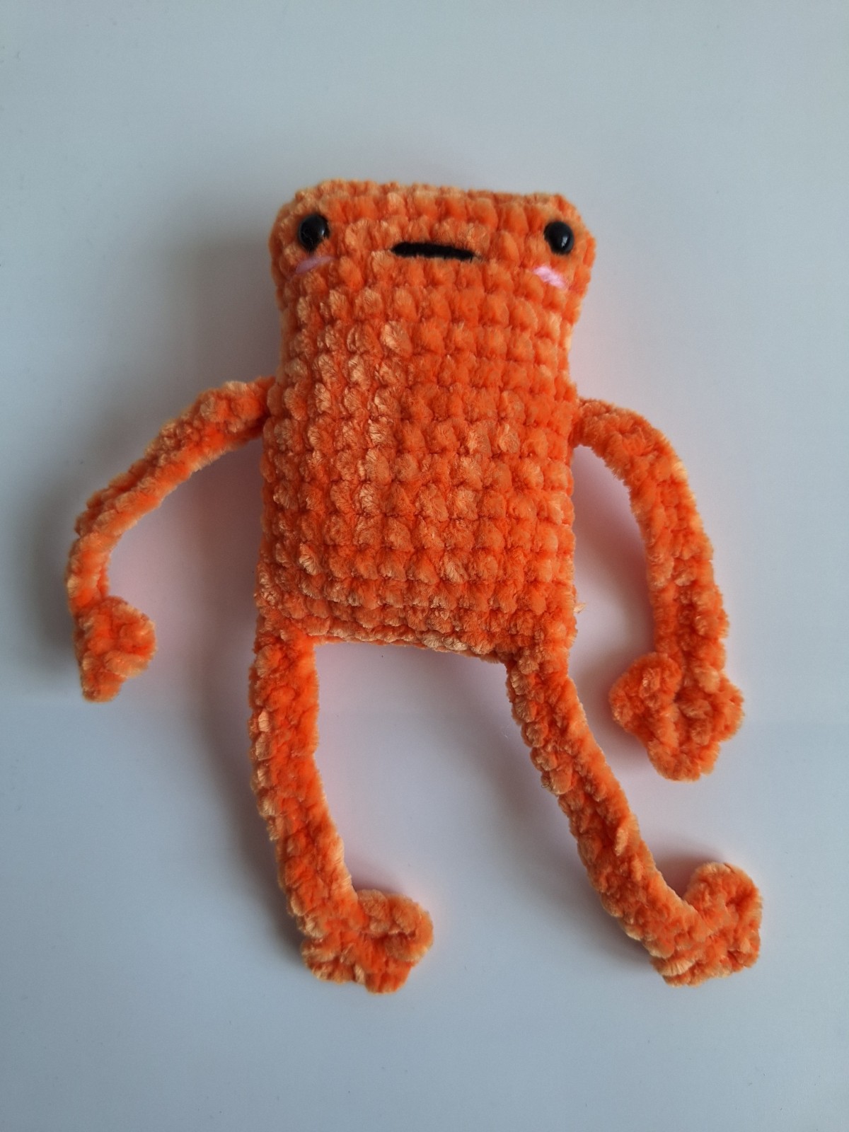 Gehaakte knuffel 'Oranje kikker'