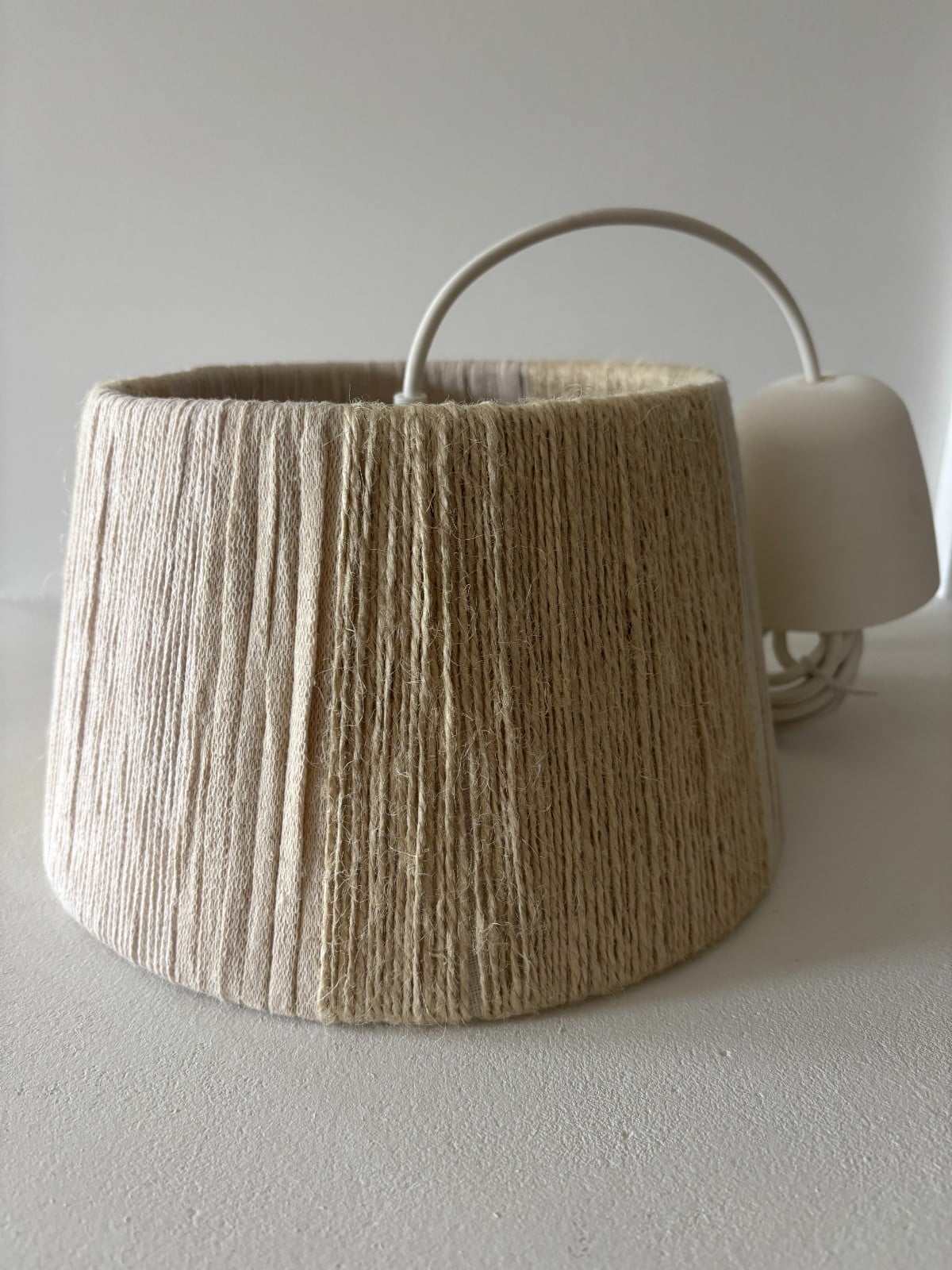 Hanglamp, handgemaakt in 3 soorten materiaal in 1 kleur