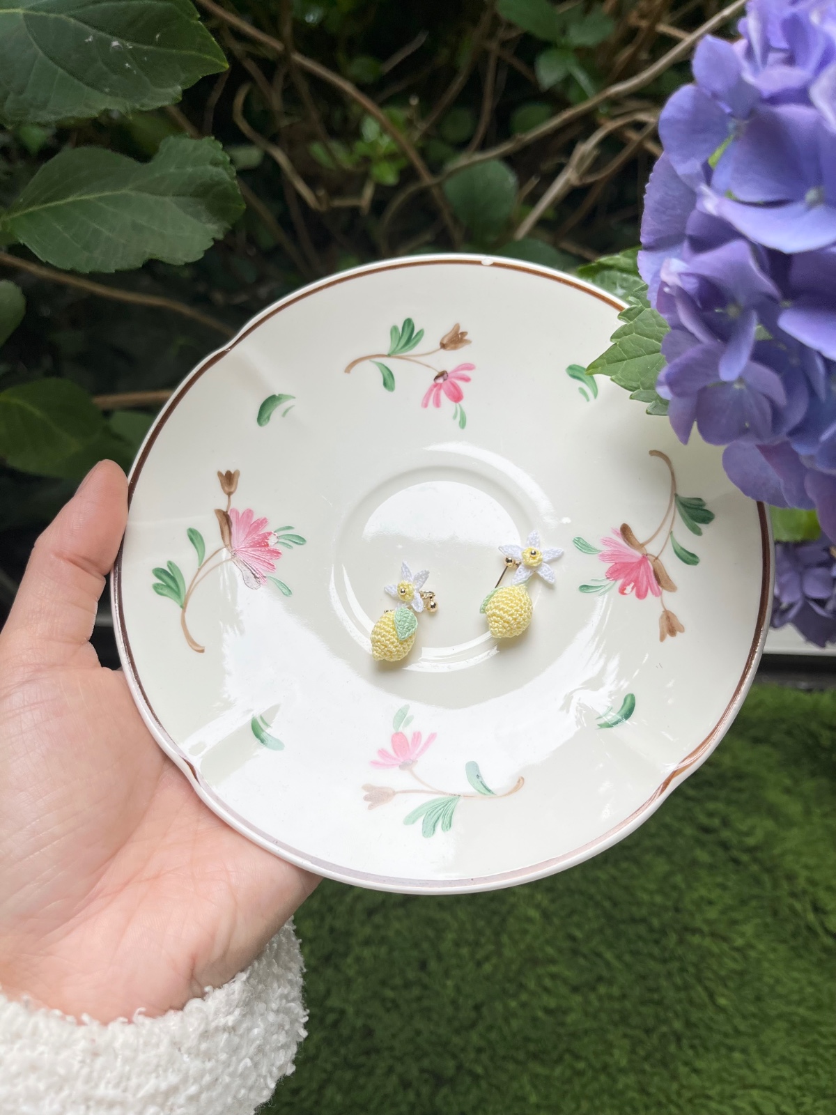 Micro Gehaakte Citroen Oorbellen - 83199 Micro Gehaakte Citroen Oorbellen