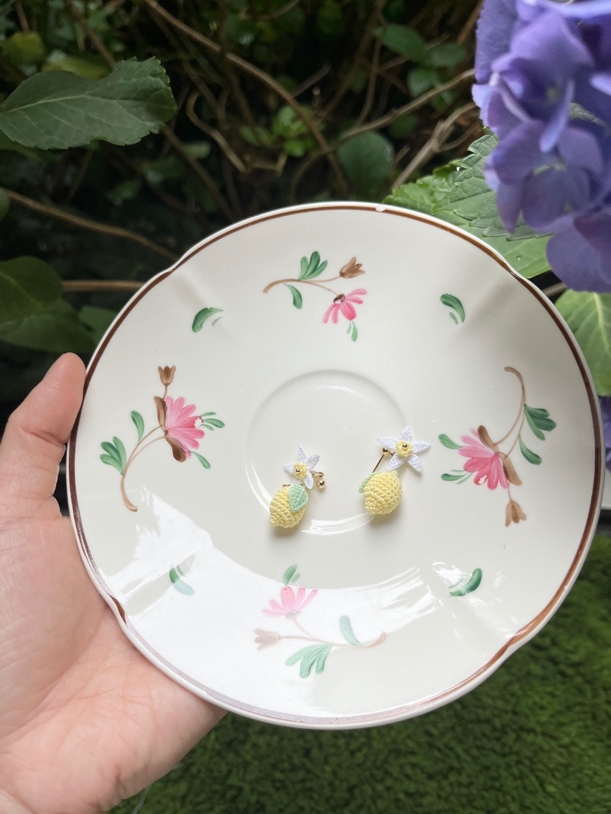 Micro Gehaakte Citroen Oorbellen - 83202 Micro Gehaakte Citroen Oorbellen