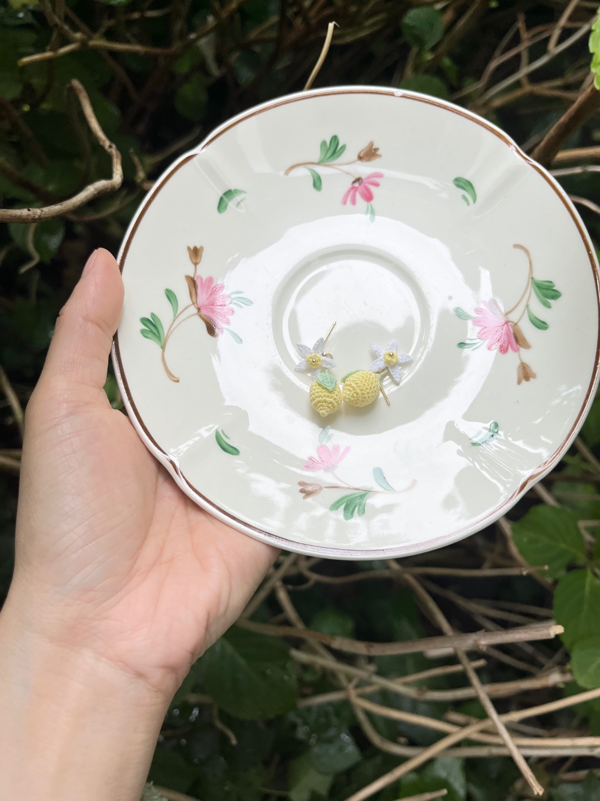 Micro Gehaakte Citroen Oorbellen - 83204 Micro Gehaakte Citroen Oorbellen