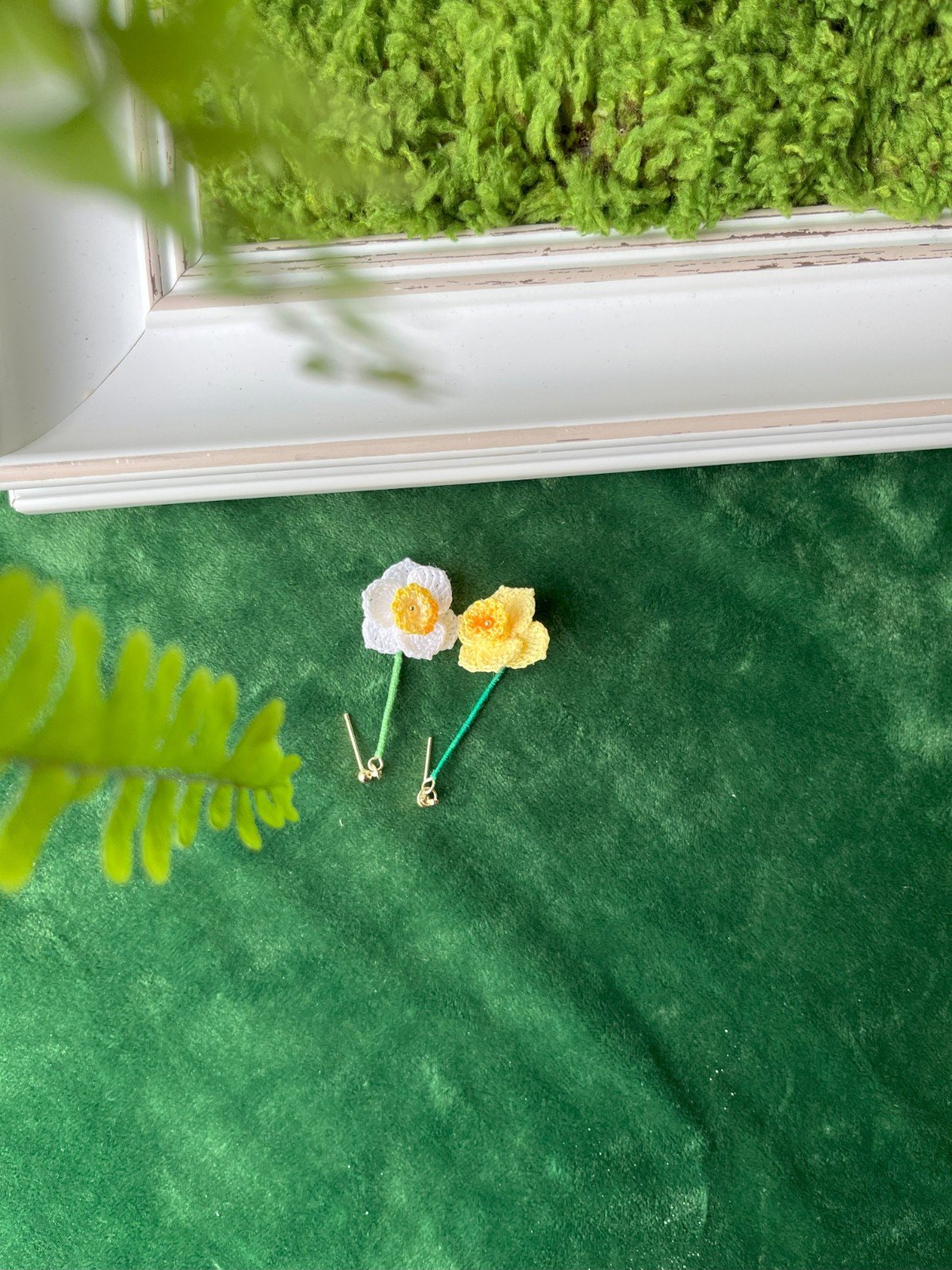 Micro Gehaakte Narcis Oorbellen - 73803 Micro Gehaakte Narcis Oorbellen