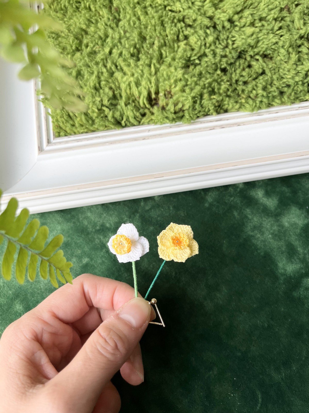 Micro Gehaakte Narcis Oorbellen - 73805 Micro Gehaakte Narcis Oorbellen