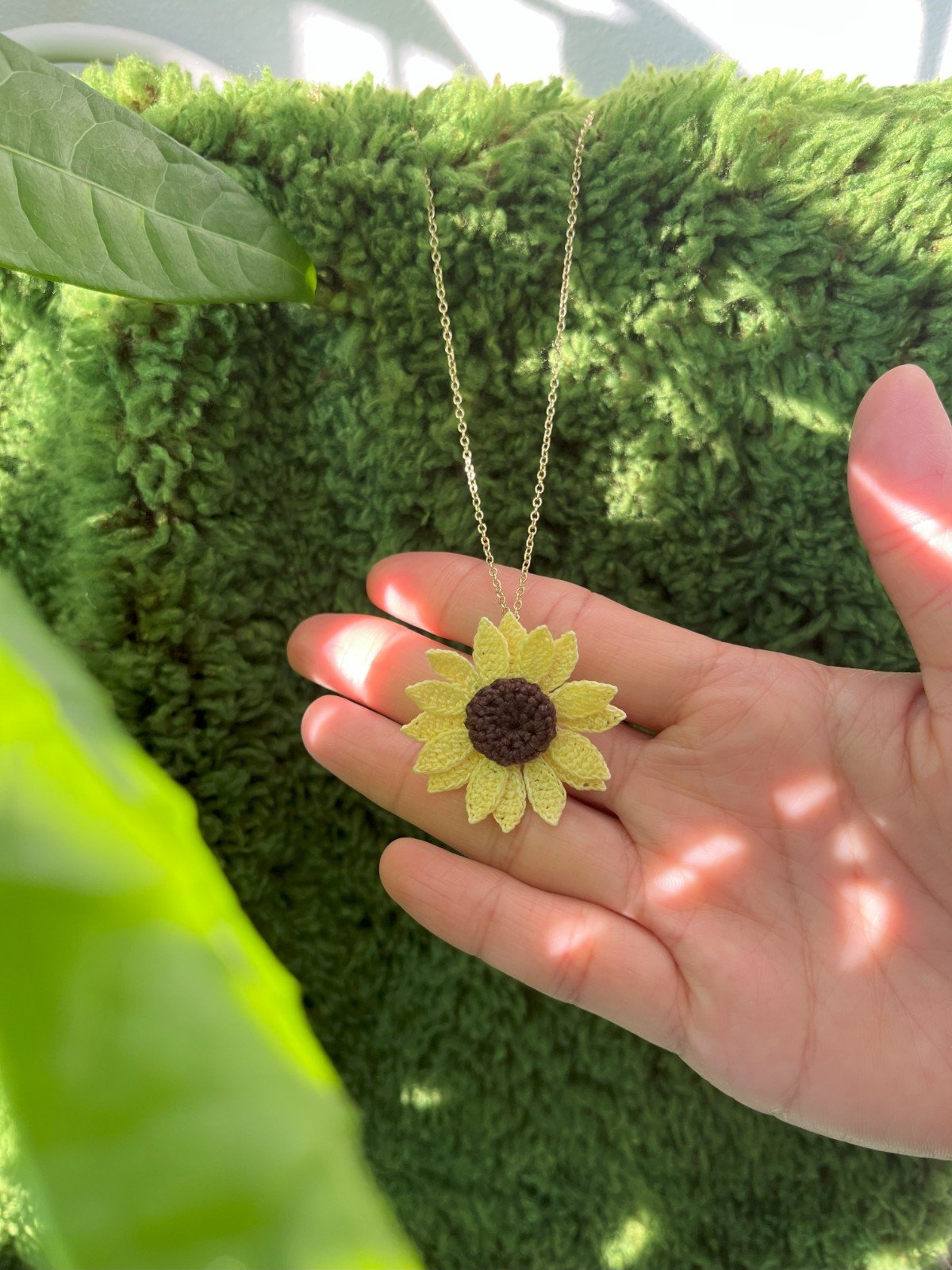 Micro Gehaakte Zonnebloem Ketting