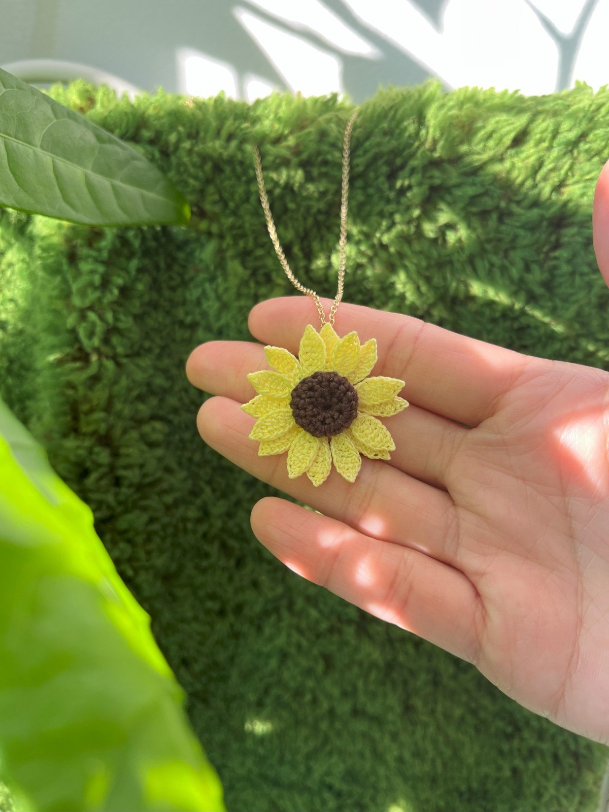 Micro Gehaakte Zonnebloem Ketting