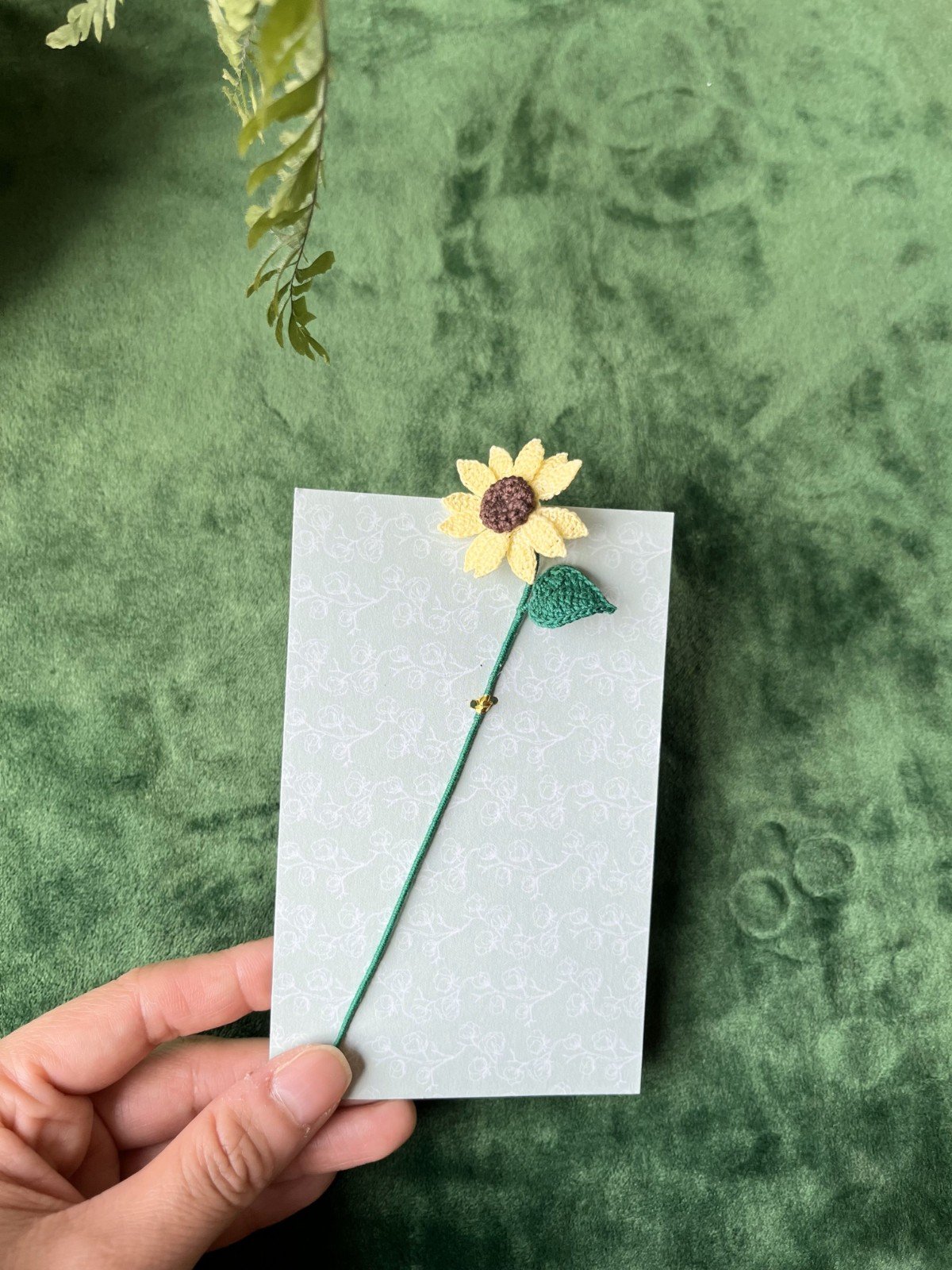 Micro Gehaakte zonnebloemen Boekenleggers