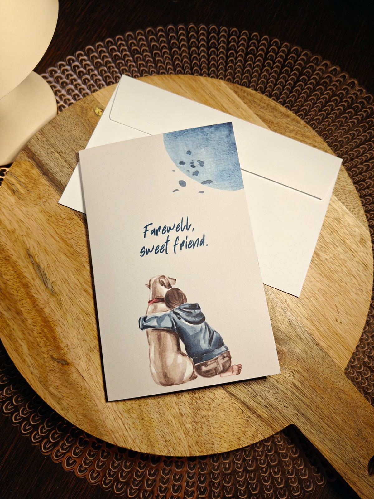 "Goodbye Dog" Rouwkaart - Gevouwen met Envelop