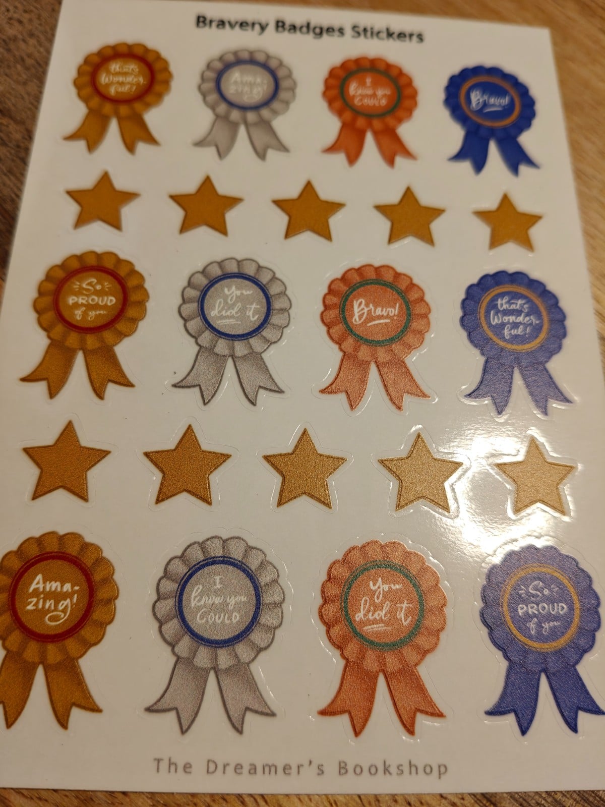 Stickervel met aanmoedigende "Bravery Badges" - A6 - Motiverend