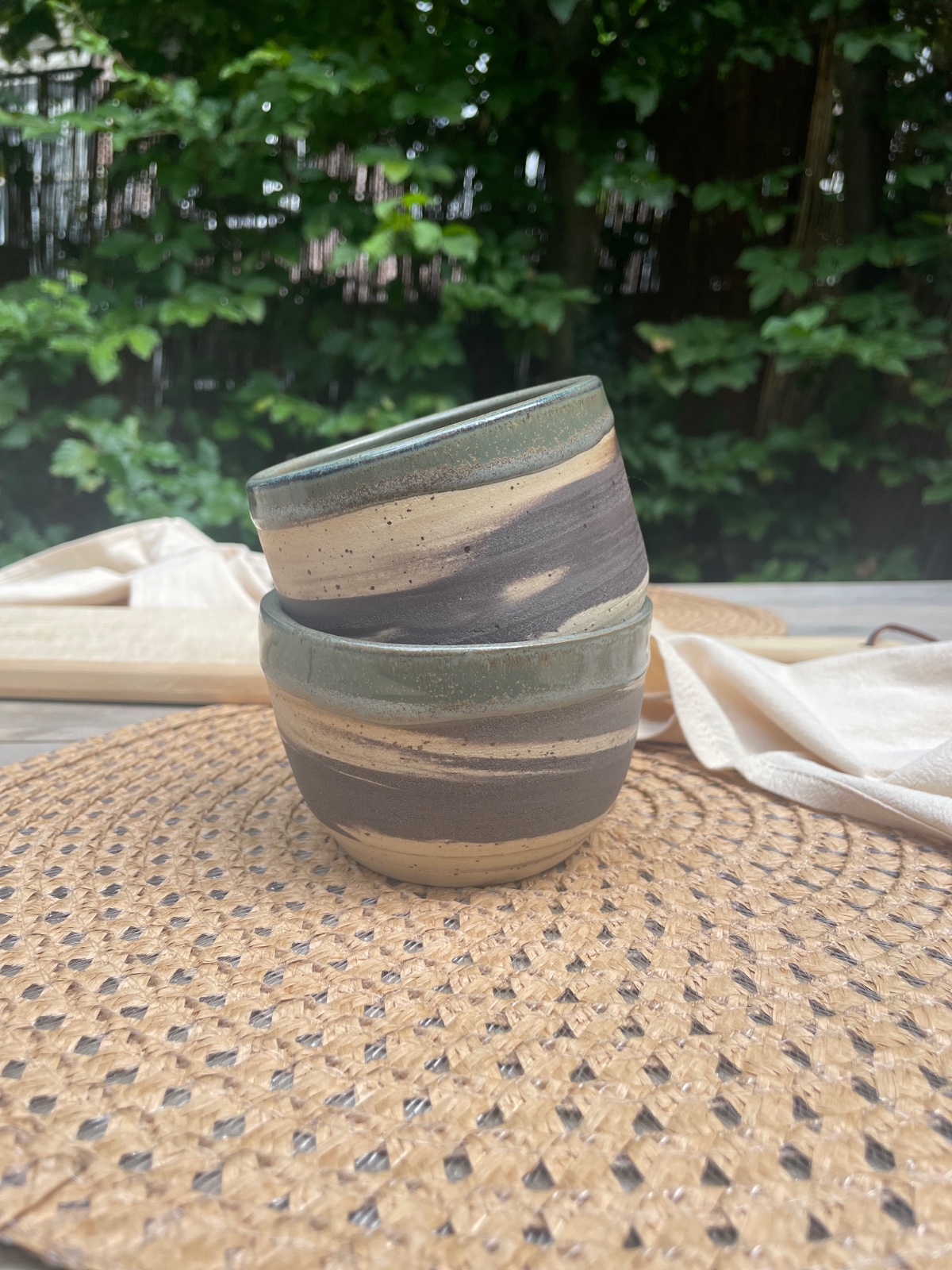 Cappuccino & Koffie kopjes marbled effect - 88122 Set van 2 Cappuccino of grote koffiekopjes