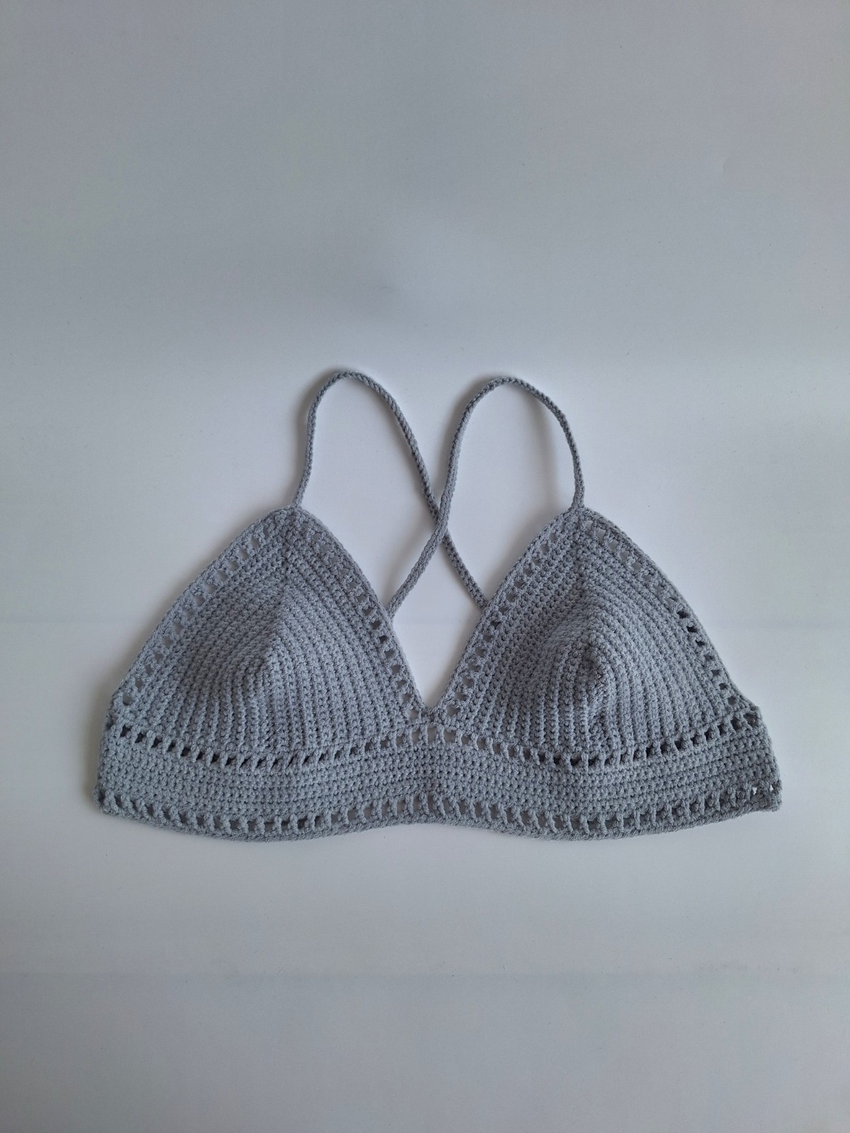 Gehaakt topje 'Boho top grijs' - 88195 Gehaakt topje 'Boho top grijs'