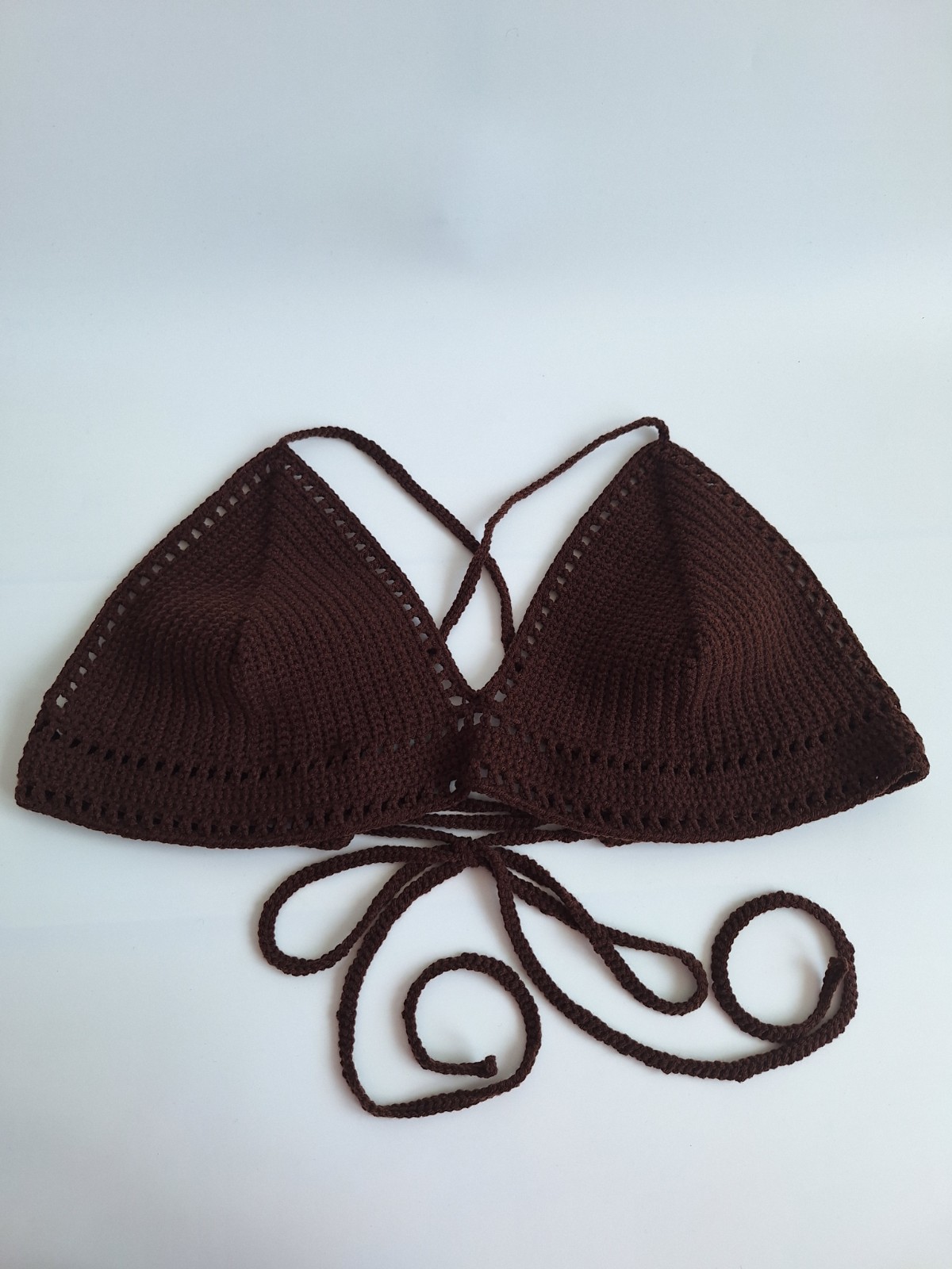 Gehaakt topje 'Boho top koffie' - 88182 Gehaakt topje 'Boho top koffie'