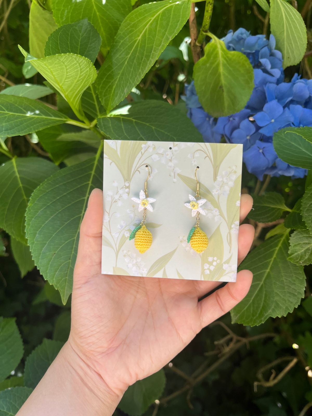 Gehaakte Citroen Oorbellen – Handgemaakte Fruit Hangers - 84644 Gehaakte Citroen Oorbellen – Handgemaakte Fruit Hangers