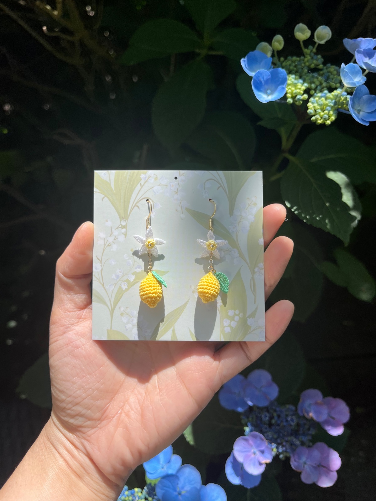 Gehaakte Citroen Oorbellen – Handgemaakte Fruit Hangers - 84647 Gehaakte Citroen Oorbellen – Handgemaakte Fruit Hangers