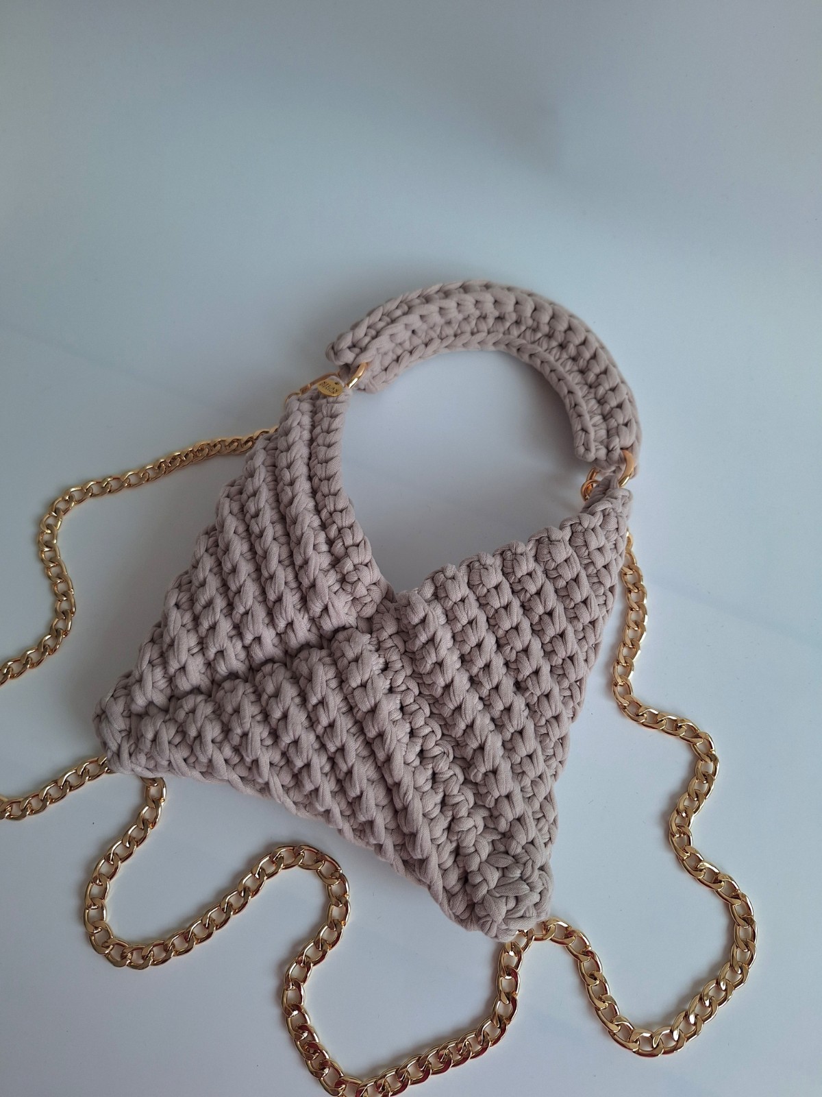 Gehaakte crossbody tas 'Beige'