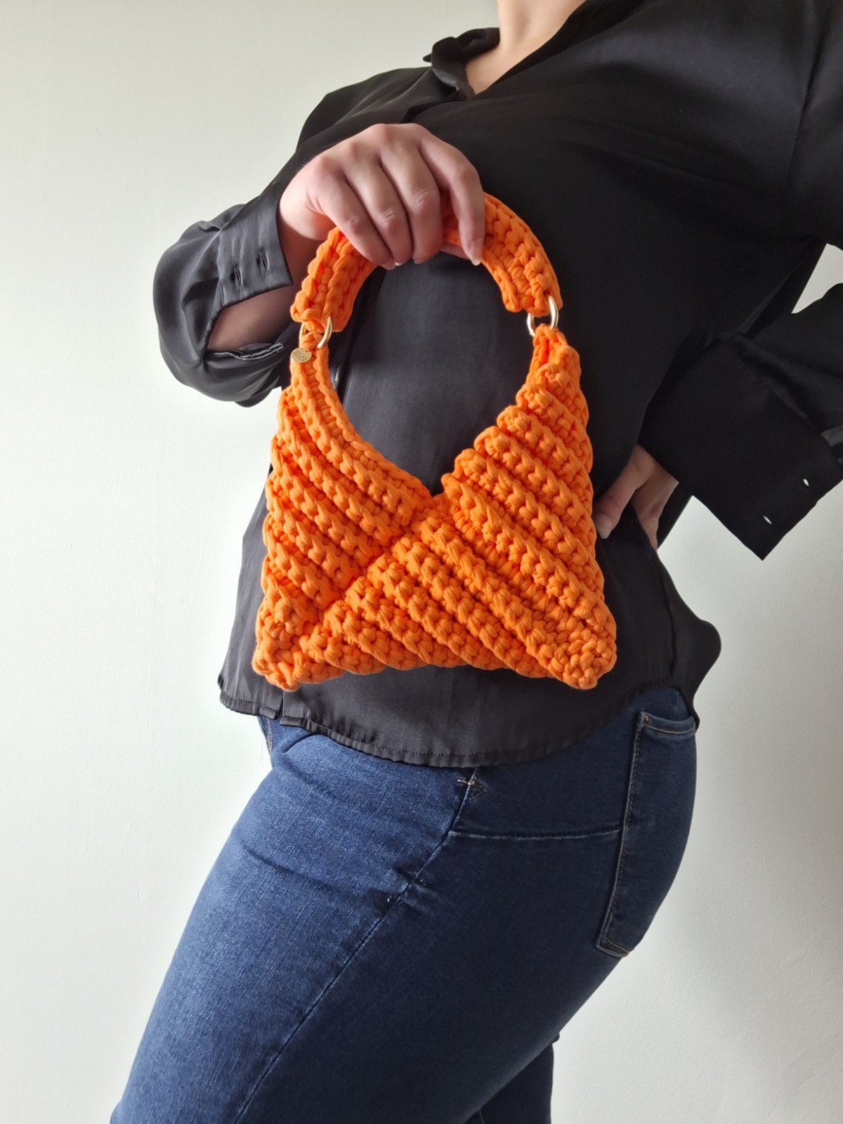 Gehaakte crossbody tas 'Oranje'