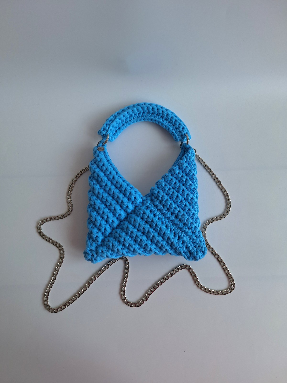 Gehaakte crossbody tas 'Tiffany blauw'