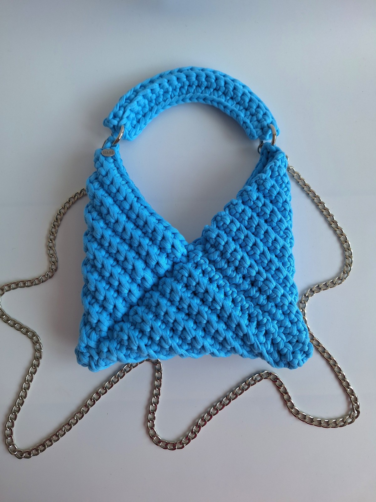 Gehaakte crossbody tas 'Tiffany blauw'