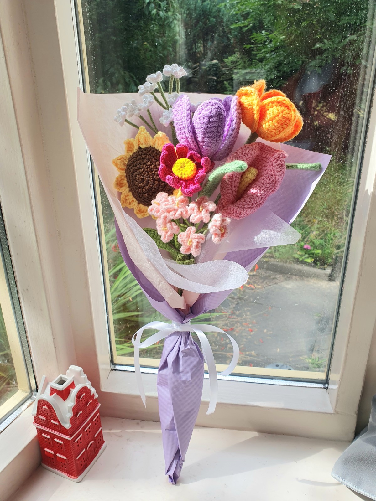 Handgemaakt gehaakt bloemenboeket – Zomerse energie in een bos bloe… - 87525 Handgemaakt gehaakt bloemenboeket – Zomerse energie in een bos bloemen