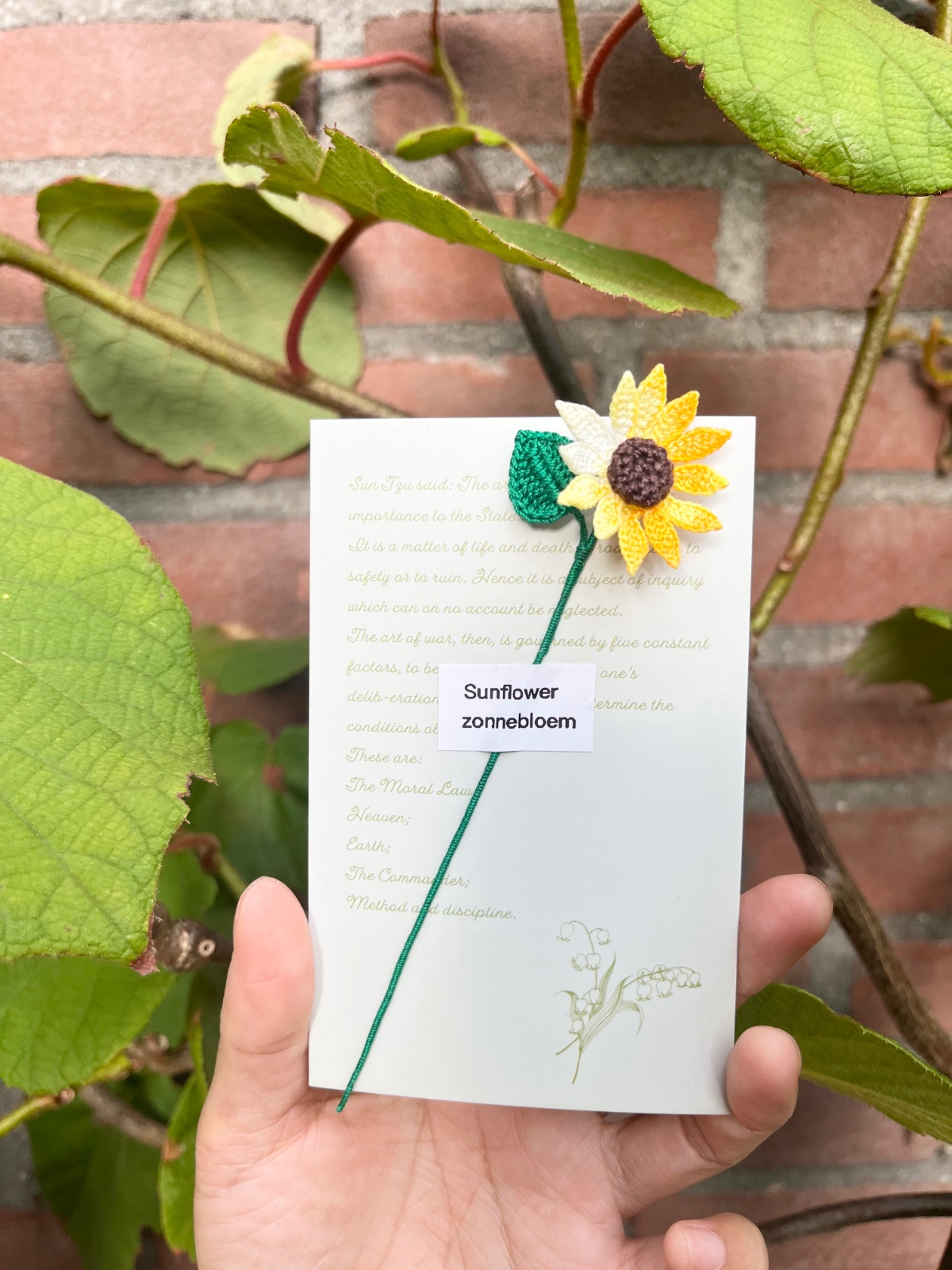 Micro Gehaakte zonnebloemen Boekenleggers