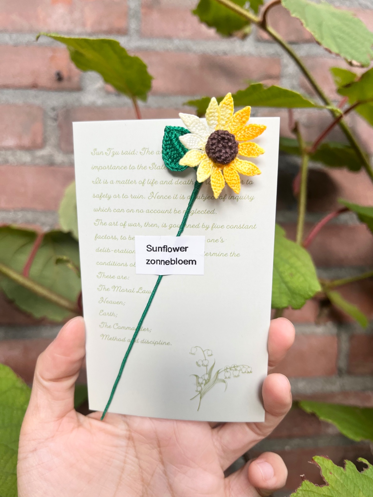 Micro Gehaakte zonnebloemen Boekenleggers