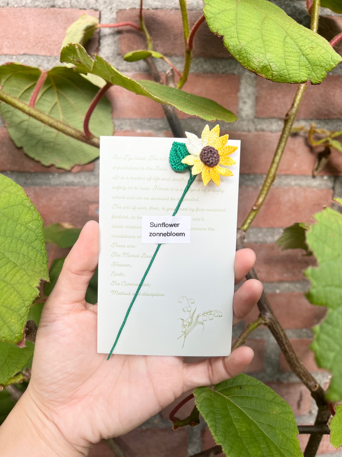 Micro Gehaakte zonnebloemen Boekenleggers